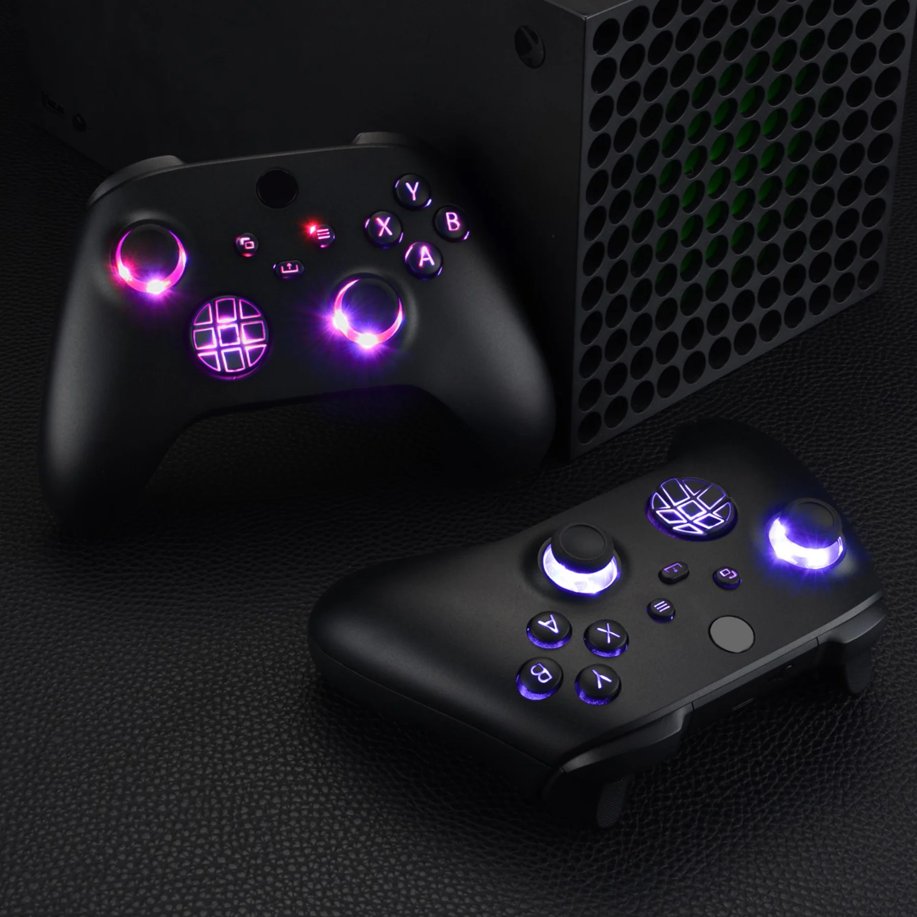 eXtremeRate Multi-Colors Luminated Buttons DTF V2 LED Kit for Xbox Series X & S Controller - Black - Image 5