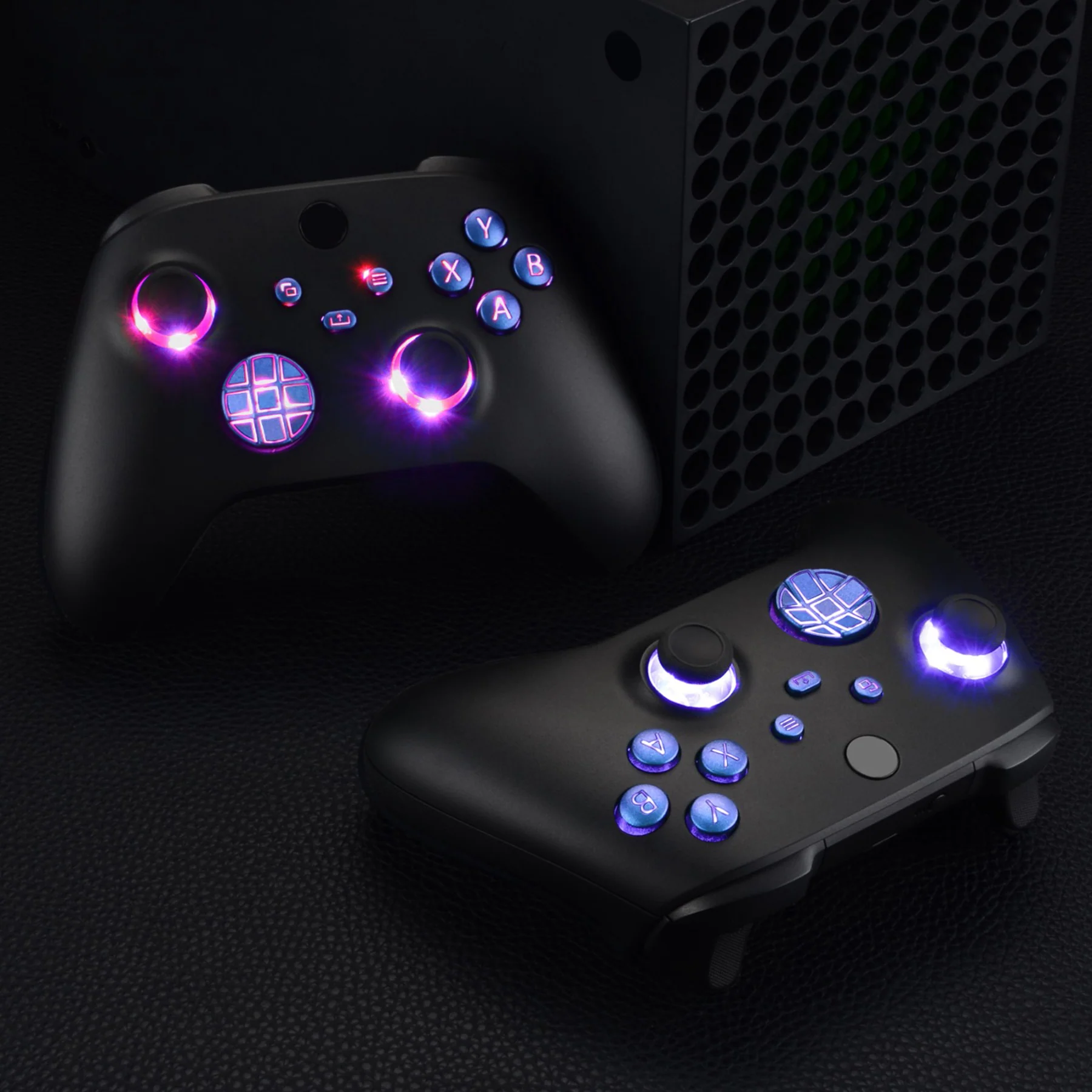 eXtremeRate Multi-Colors Luminated Buttons DTF V2 LED Kit for Xbox Series X & S Controller - Chameleon Purple Blue - Image 5