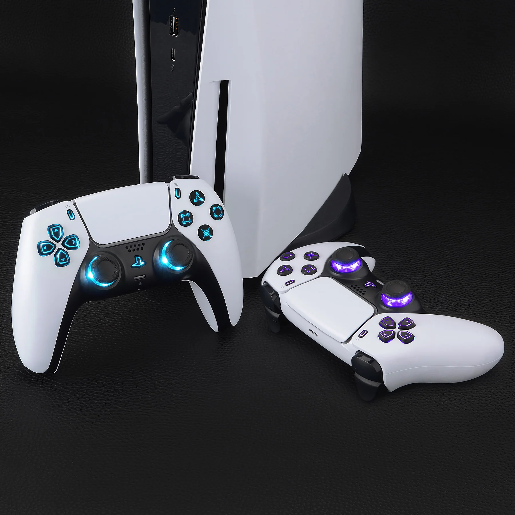 eXtremeRate Multi-Colors Luminated Buttons DTF V4 LED Kit for PS5 Controller BDM-030/040/050/060 - Black - Image 5