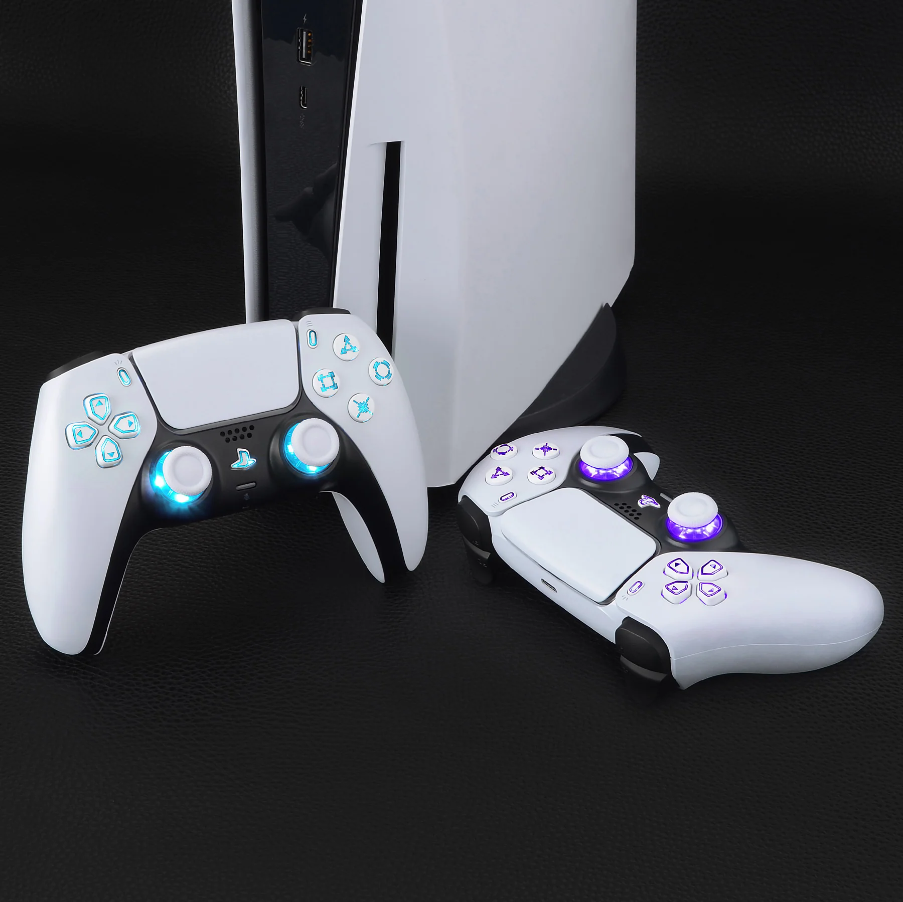 eXtremeRate Multi-Colors Luminated Buttons DTF V4 LED Kit for PS5 Controller BDM-030/040/050/060 - White - Image 5