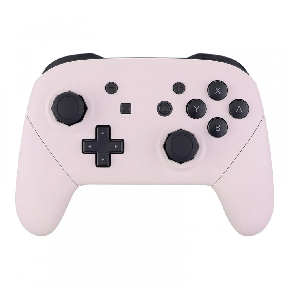 eXtremeRate Octagonal Gated Sticks Design Replacement Full Set Shell Faceplate Backplate Handles for Nintendo Switch Pro - Cherry Blossoms Pink - Image 4