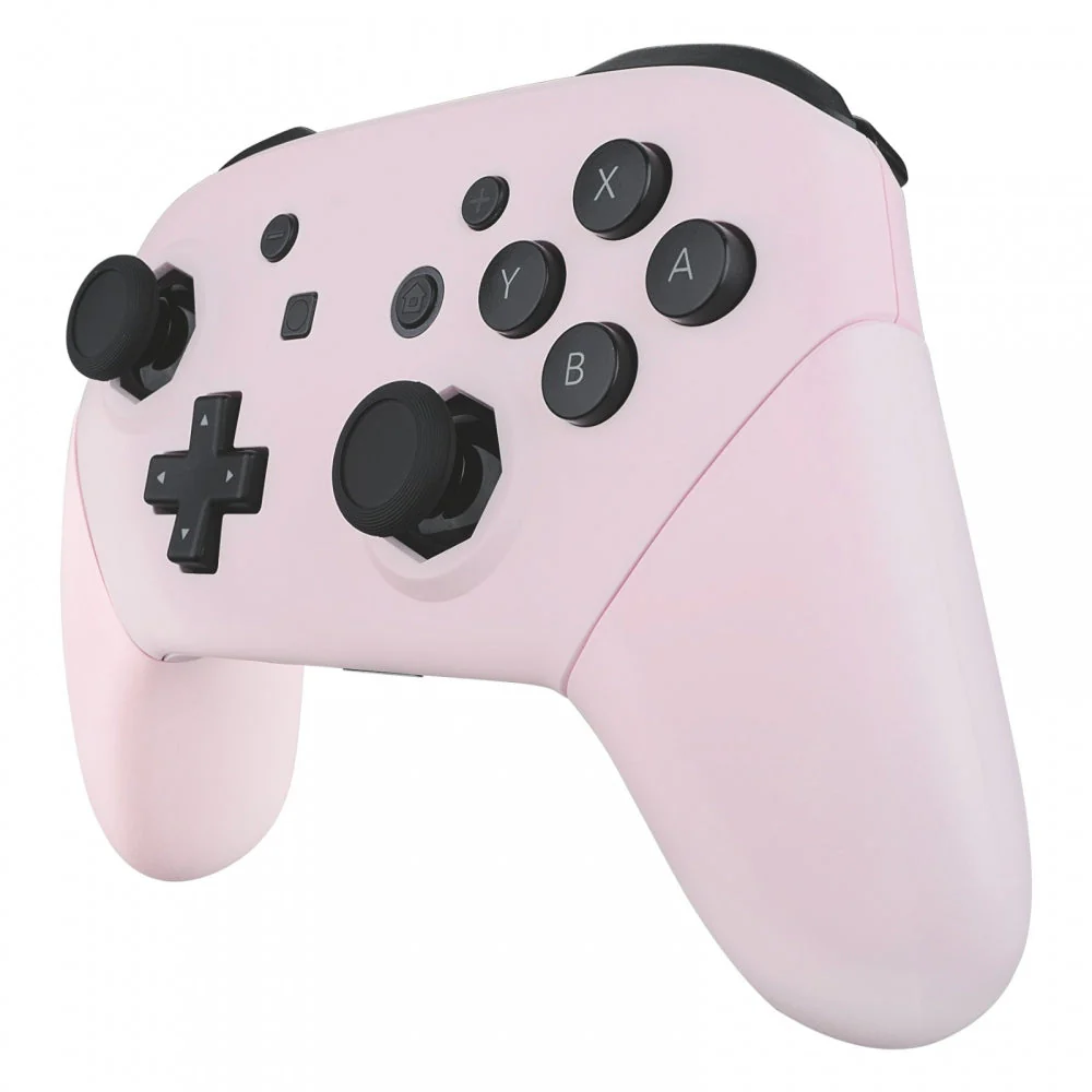 eXtremeRate Octagonal Gated Sticks Design Replacement Full Set Shell Faceplate Backplate Handles for Nintendo Switch Pro - Cherry Blossoms Pink - Image 5