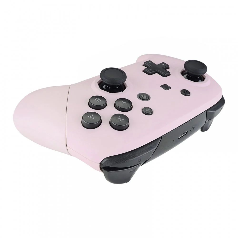 eXtremeRate Octagonal Gated Sticks Design Replacement Full Set Shell Faceplate Backplate Handles for Nintendo Switch Pro - Cherry Blossoms Pink - Image 7
