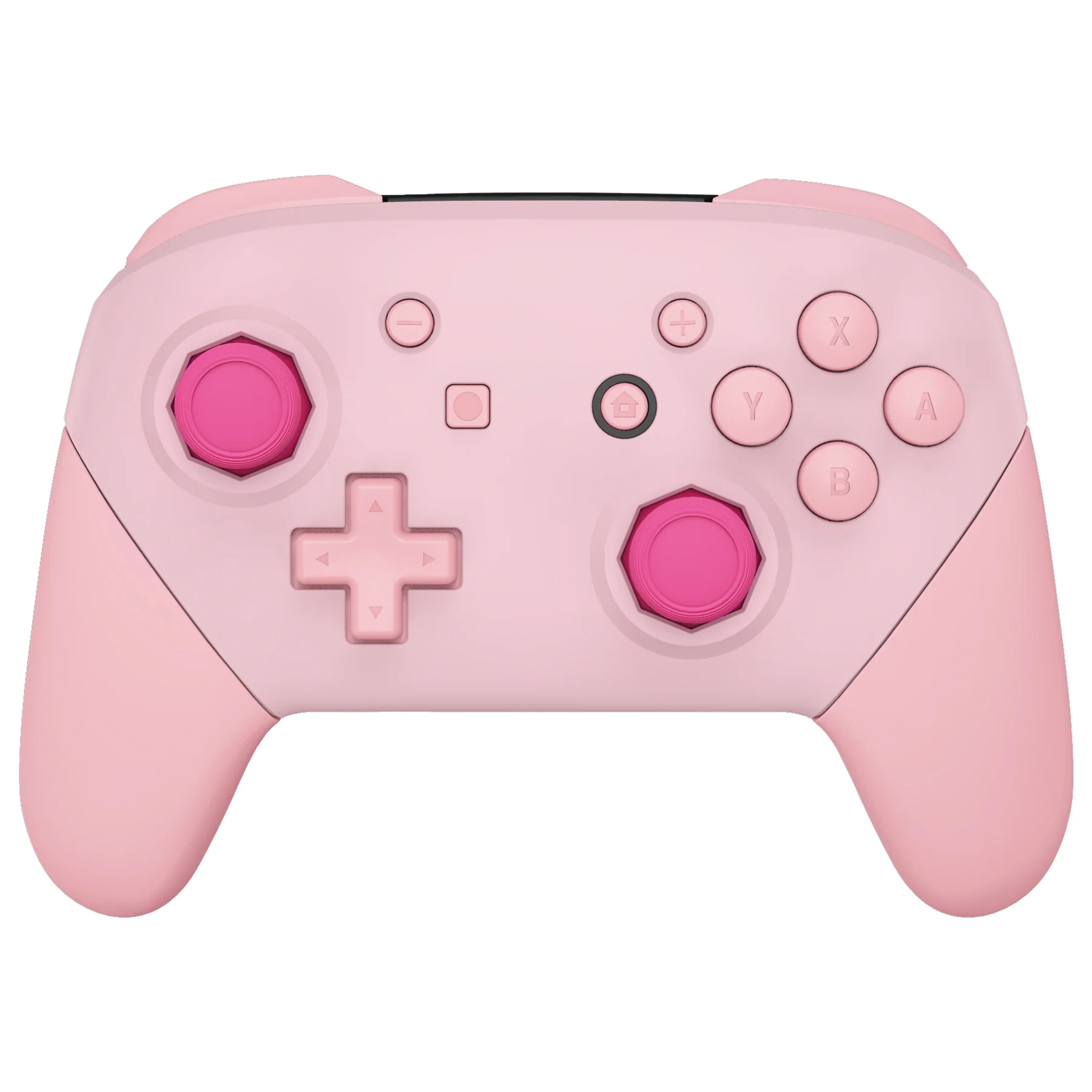 eXtremeRate Octagonal Gated Sticks Design Replacement Full Set Shell Faceplate Backplate Handles for Nintendo Switch Pro - Cherry Blossoms Pink & Puffy Pink - Image 3