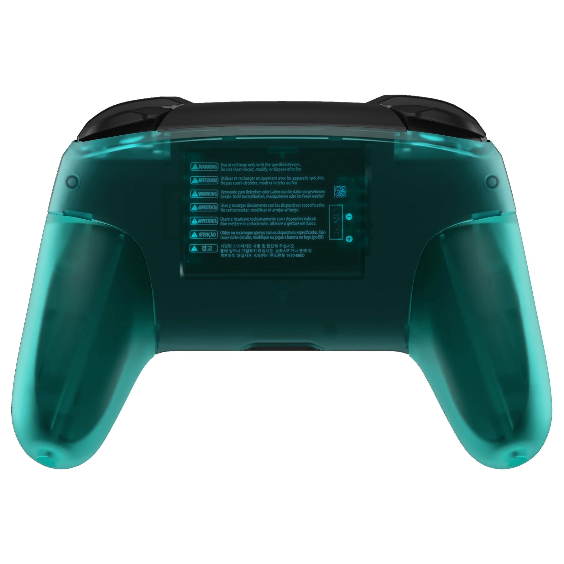 eXtremeRate Octagonal Gated Sticks Design Replacement Full Set Shell Faceplate Backplate Handles for Nintendo Switch Pro - Emerald Green - Image 4