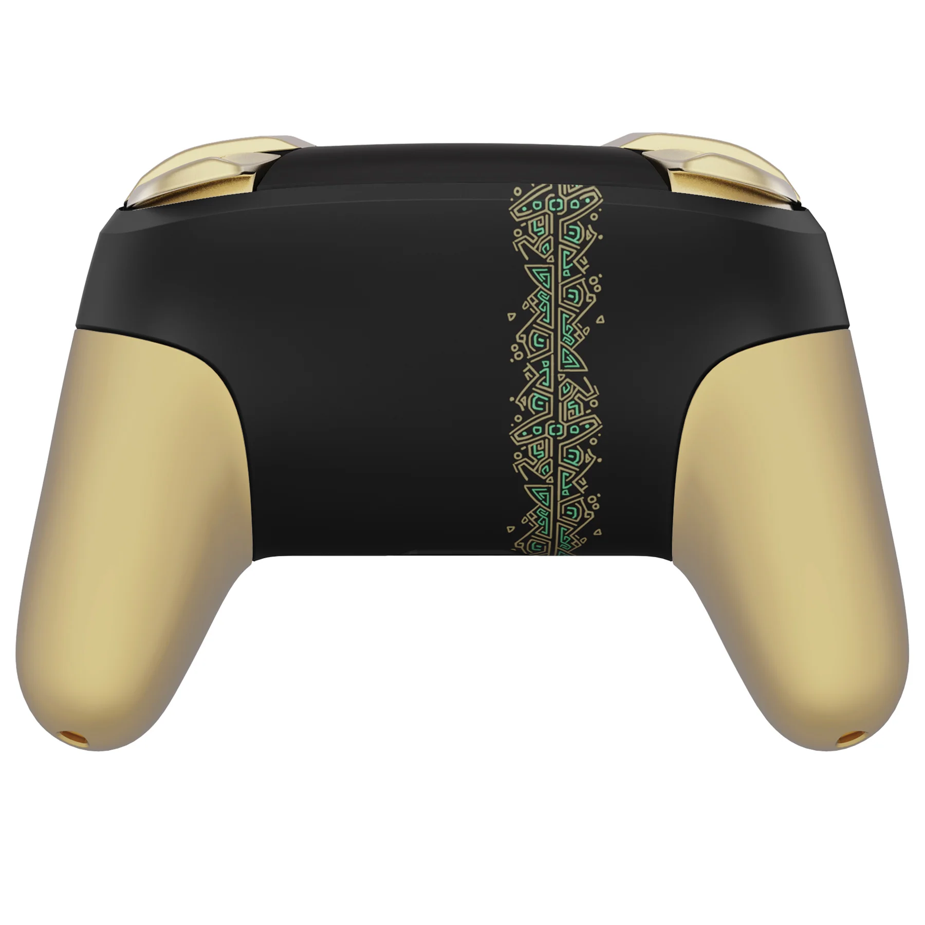eXtremeRate Octagonal Gated Sticks Design Replacement Full Set Shell Faceplate Backplate Handles for Nintendo Switch Pro - Glow in Dark - Totem of Kingdom Black - Image 7