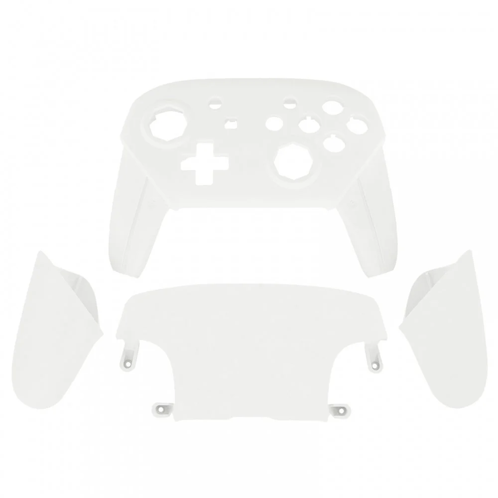 eXtremeRate Octagonal Gated Sticks Design Replacement Full Set Shell Faceplate Backplate Handles for Nintendo Switch Pro - White - Image 3