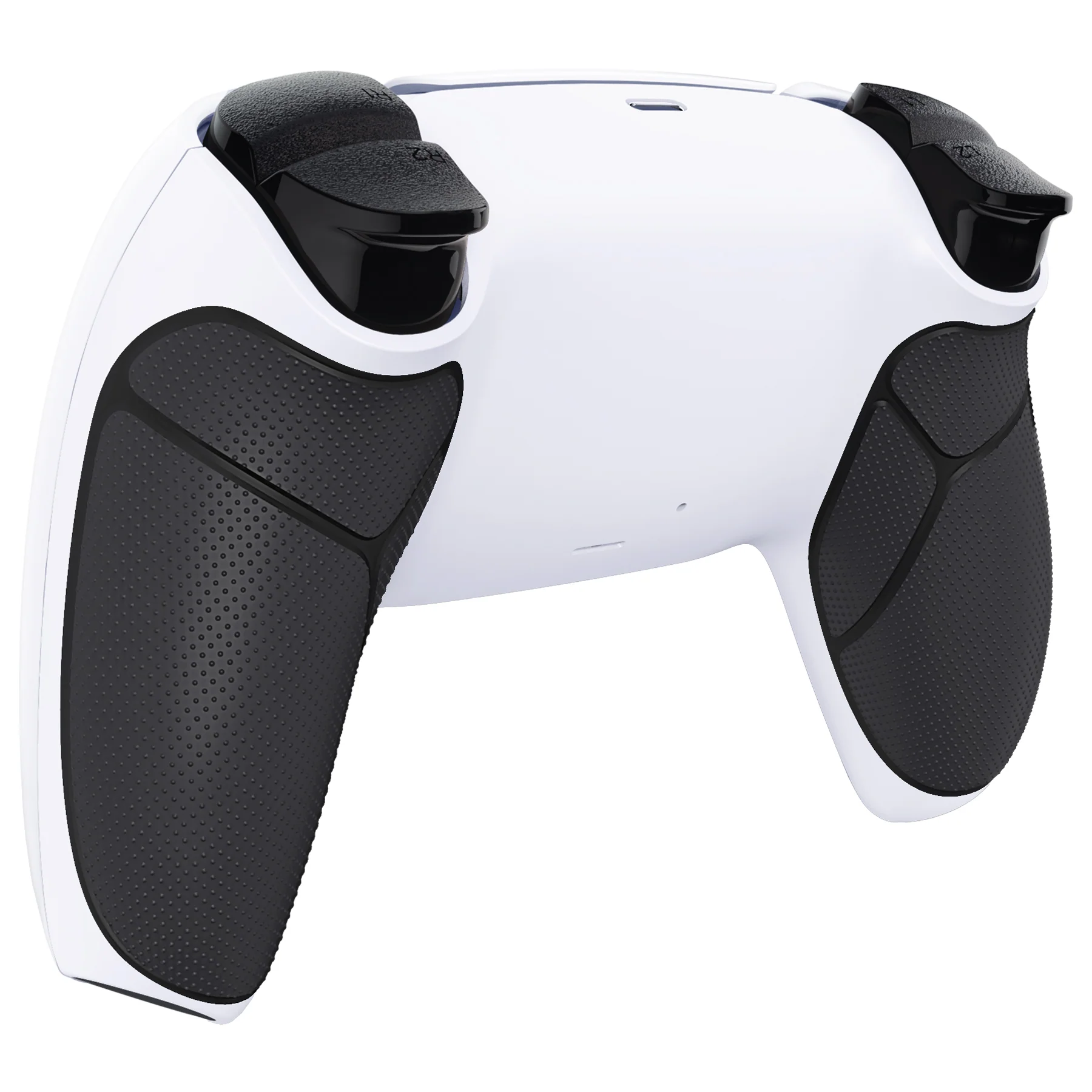 eXtremeRate Performance Grip Replacement Back Housing Bottom Shell Compatible with PS5 Controller BDM-010/020/030/040/050 - Rubberized Black White - Image 4