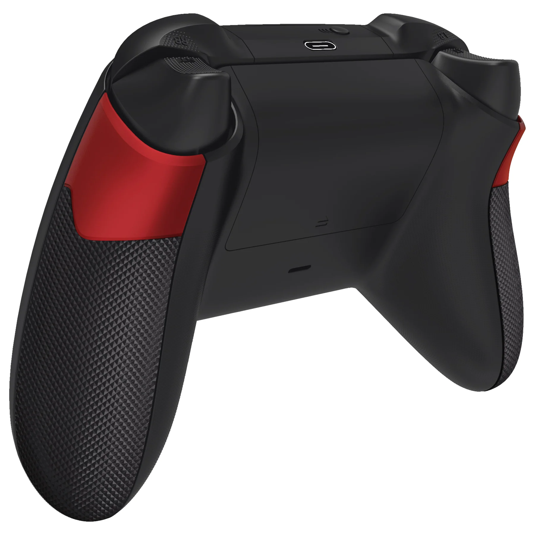 eXtremeRate Performance Non-Slip Texture Rubberized Grips Replacement Back Panels for Xbox Series X & S Controller - Scarlet Red & Black - Image 5
