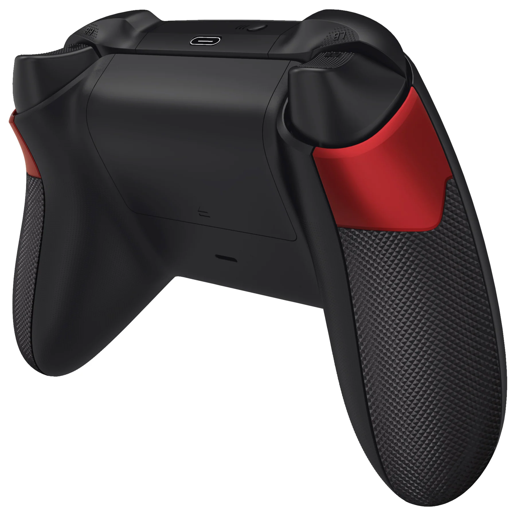 eXtremeRate Performance Non-Slip Texture Rubberized Grips Replacement Back Panels for Xbox Series X & S Controller - Scarlet Red & Black - Image 6
