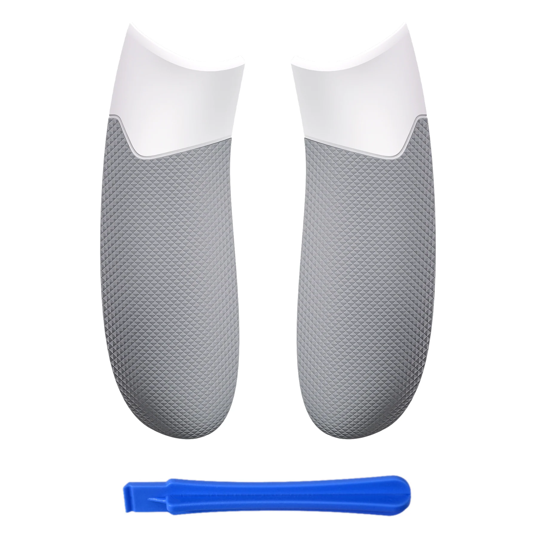 eXtremeRate Performance Non-Slip Texture Rubberized Grips Replacement Back Panels for Xbox Series X & S Controller - White & Gray - Image 2