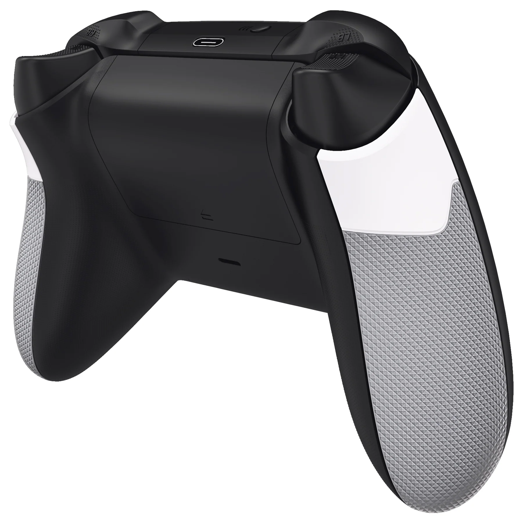 eXtremeRate Performance Non-Slip Texture Rubberized Grips Replacement Back Panels for Xbox Series X & S Controller - White & Gray - Image 6