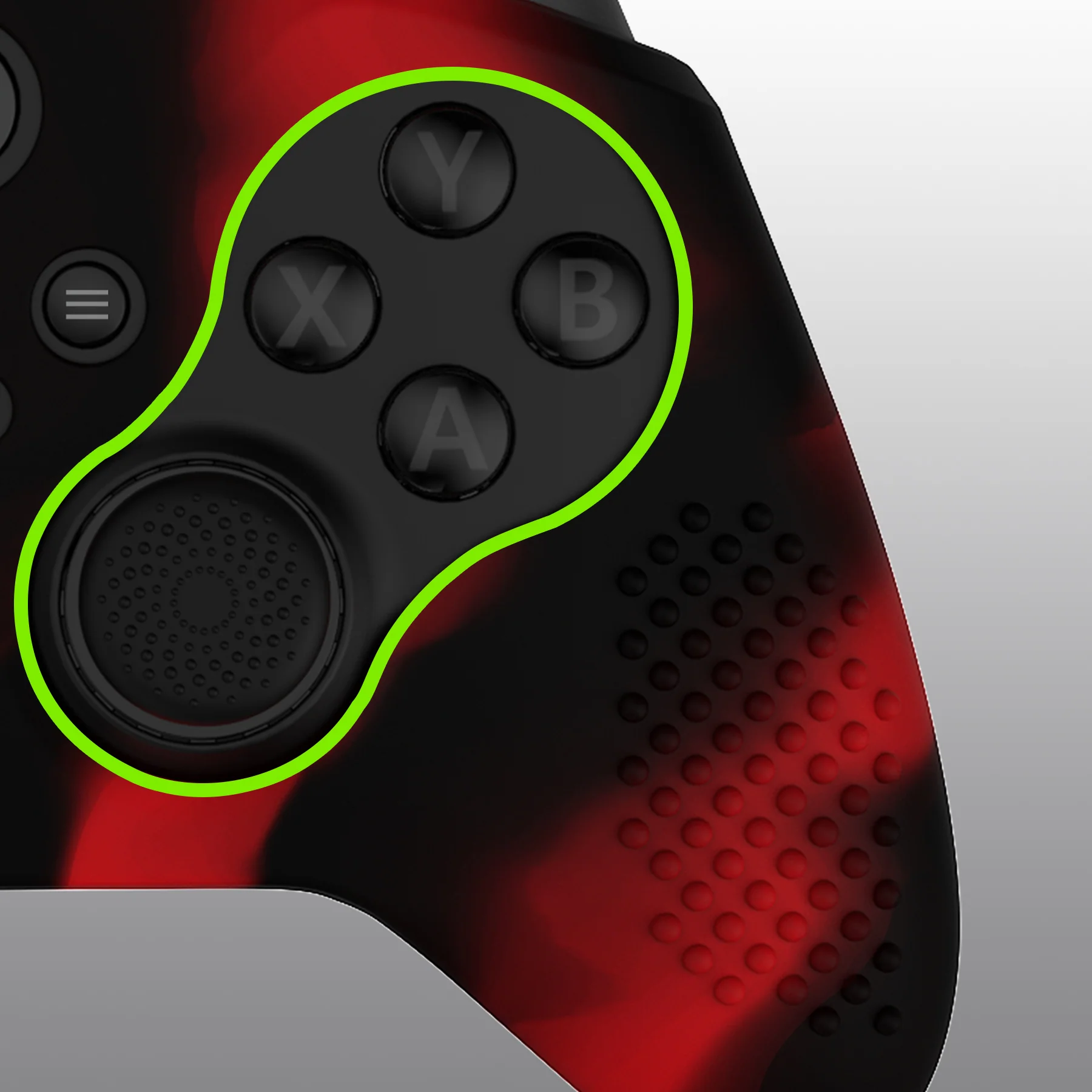 eXtremeRate PlayVital Protective Anti-Slip Silicone Case with Thumb Grips Caps for Xbox One Elite Series 2 & Elite 2 Core Controller - Black & Red - Image 10