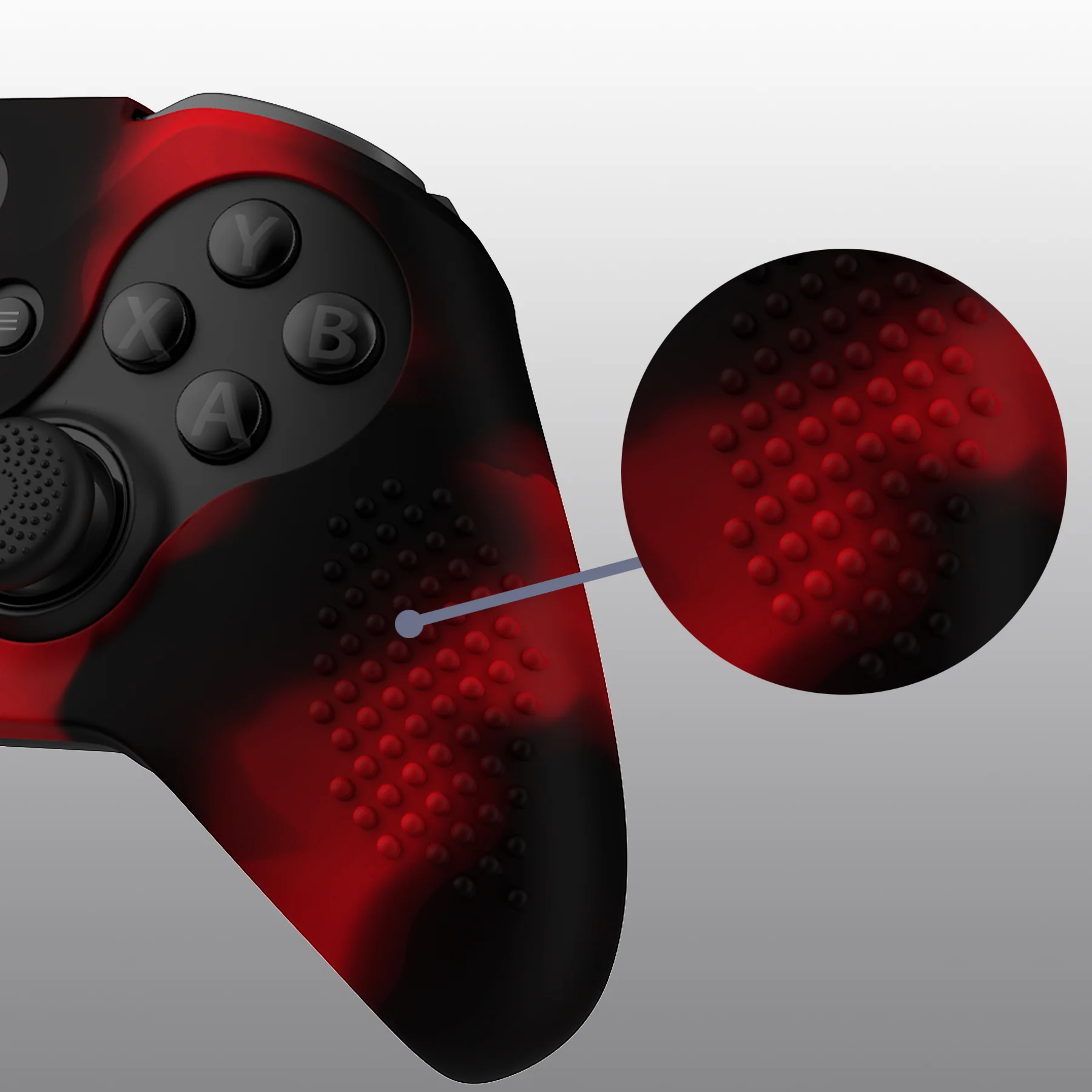 eXtremeRate PlayVital Protective Anti-Slip Silicone Case with Thumb Grips Caps for Xbox One Elite Series 2 & Elite 2 Core Controller - Black & Red - Image 11
