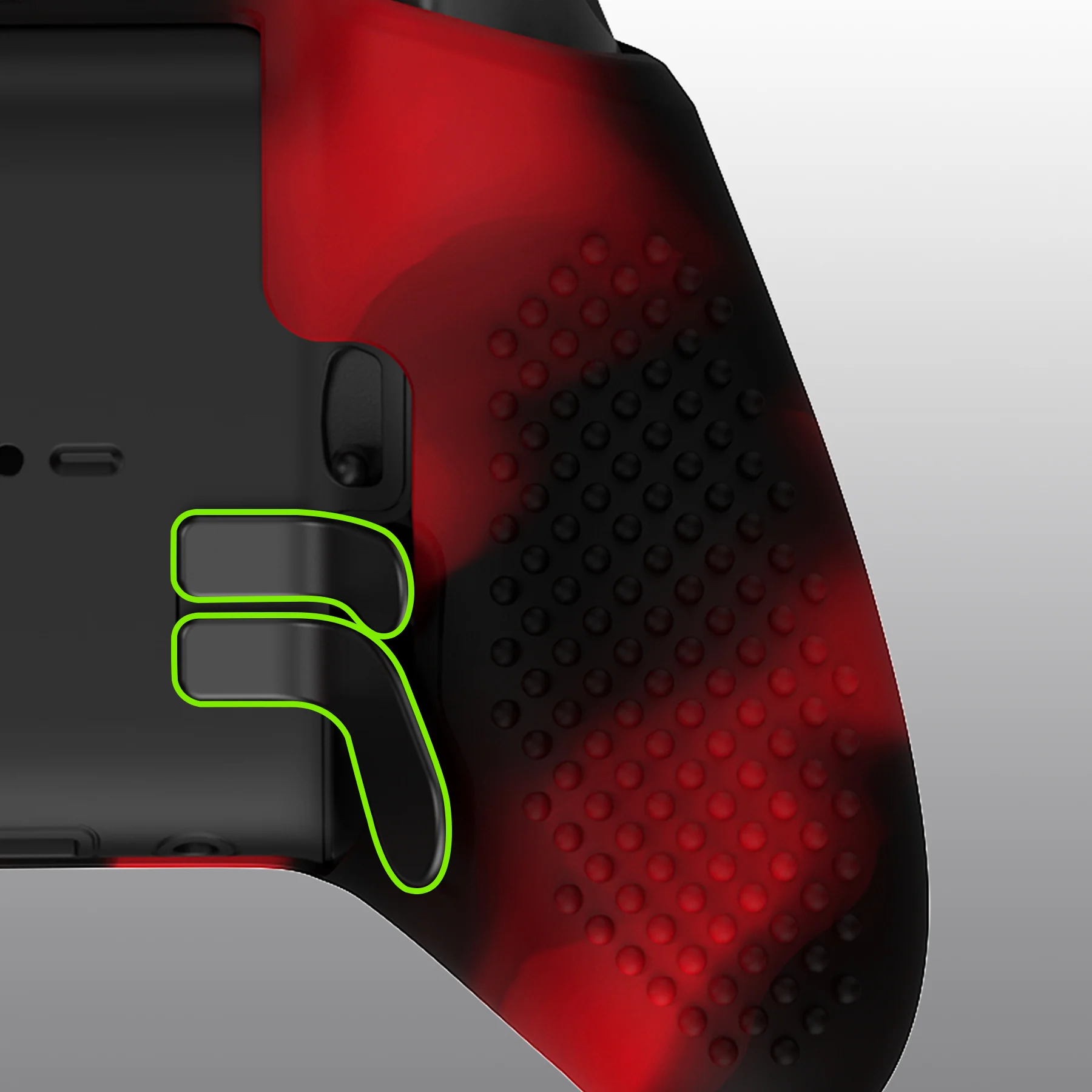 eXtremeRate PlayVital Protective Anti-Slip Silicone Case with Thumb Grips Caps for Xbox One Elite Series 2 & Elite 2 Core Controller - Black & Red - Image 12