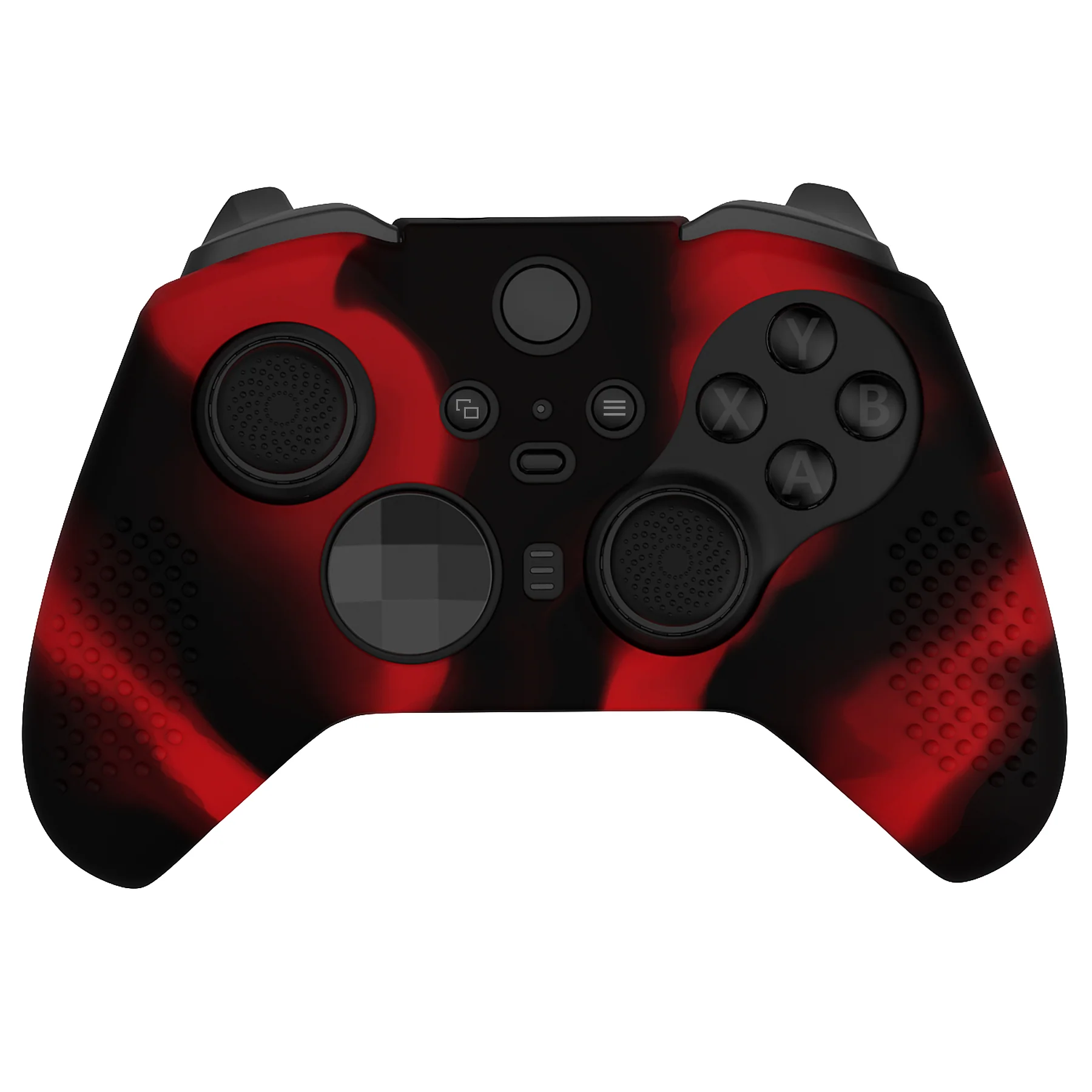 eXtremeRate PlayVital Protective Anti-Slip Silicone Case with Thumb Grips Caps for Xbox One Elite Series 2 & Elite 2 Core Controller - Black & Red - Image 5