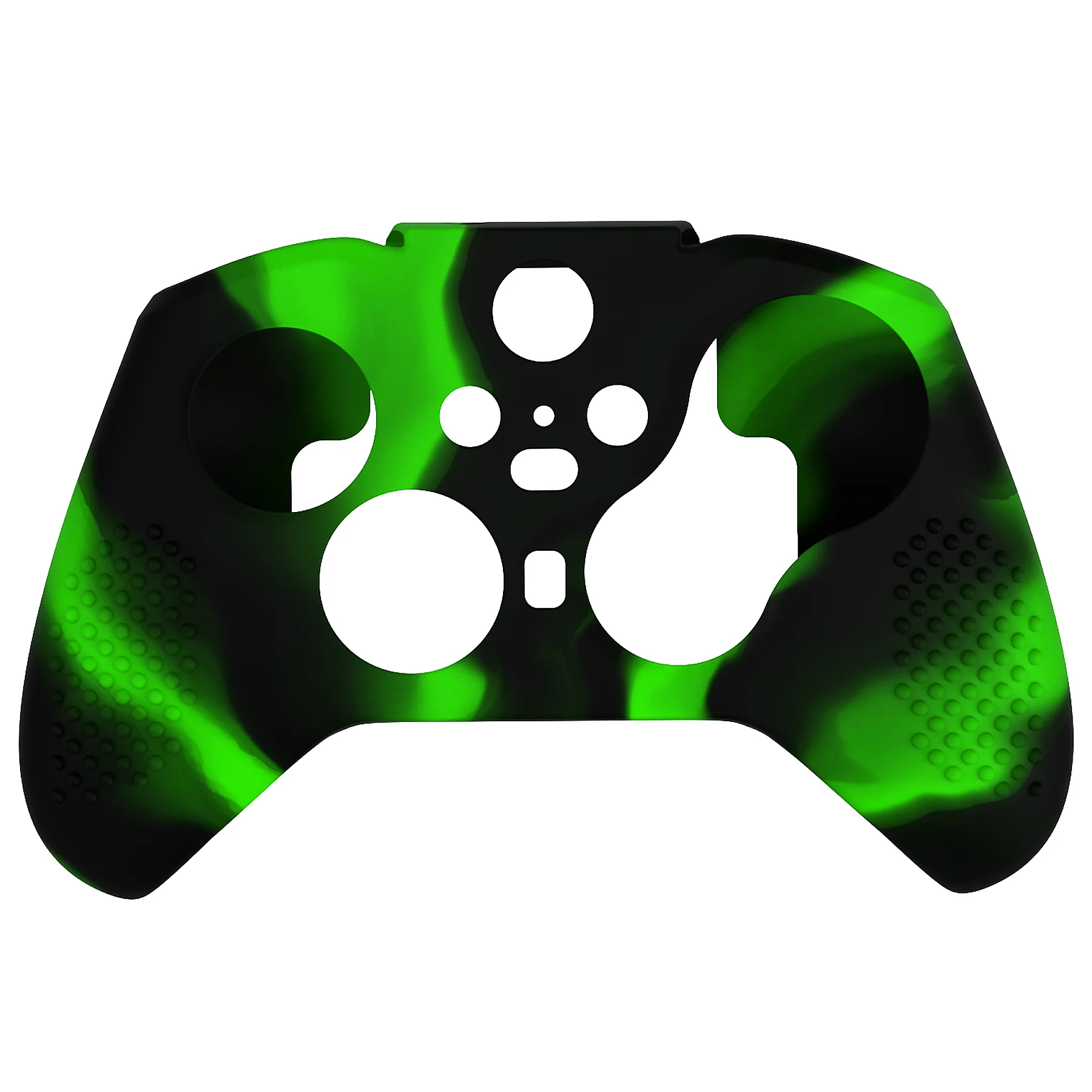 eXtremeRate PlayVital Protective Anti-Slip Silicone Case with Thumb Grips Caps for Xbox One Elite Series 2 & Elite 2 Core Controller - Green & Black - Image 6
