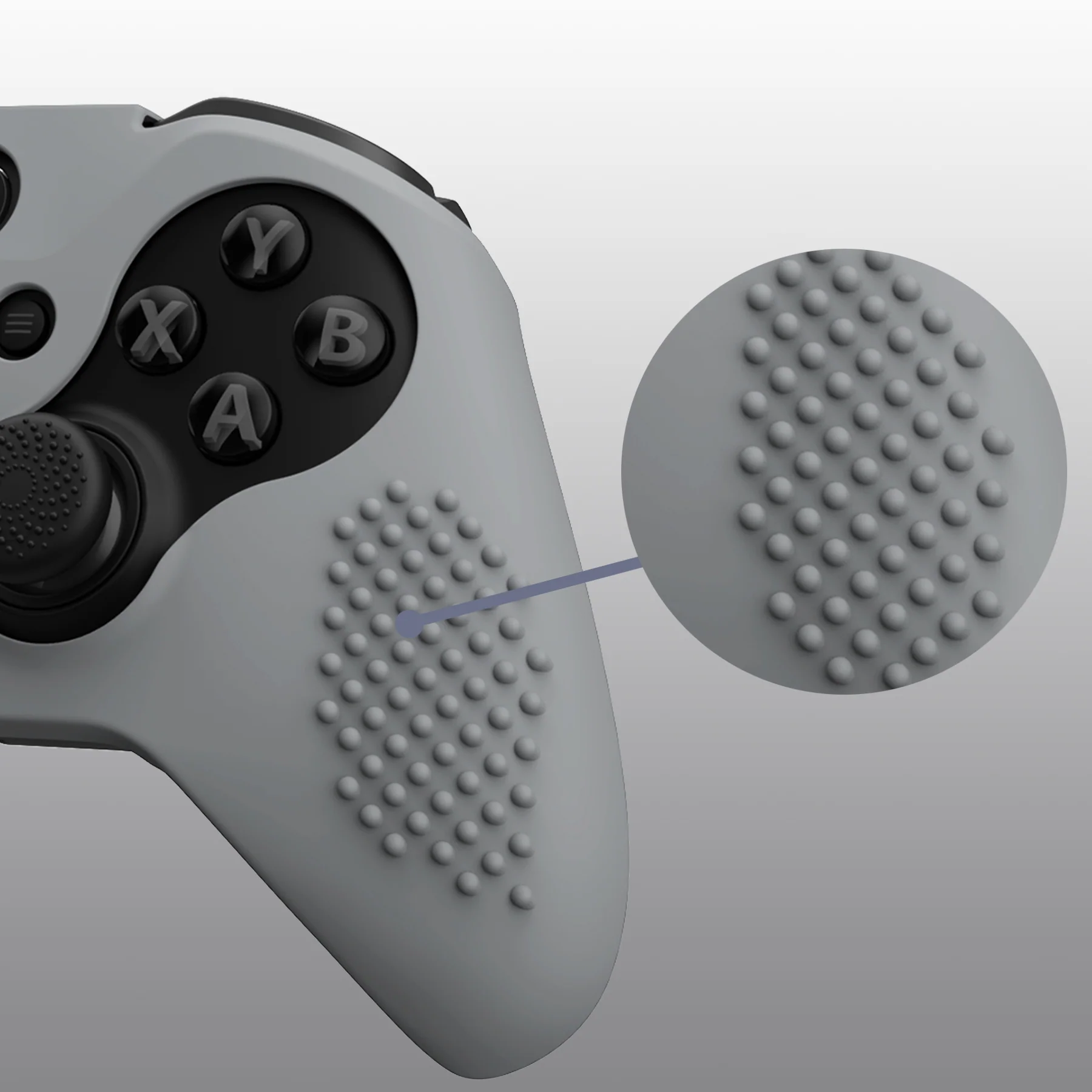 eXtremeRate PlayVital Protective Anti-Slip Silicone Case with Thumb Grips Caps for Xbox One Elite Series 2 & Elite 2 Core Controller - New Hope Gray - Image 11