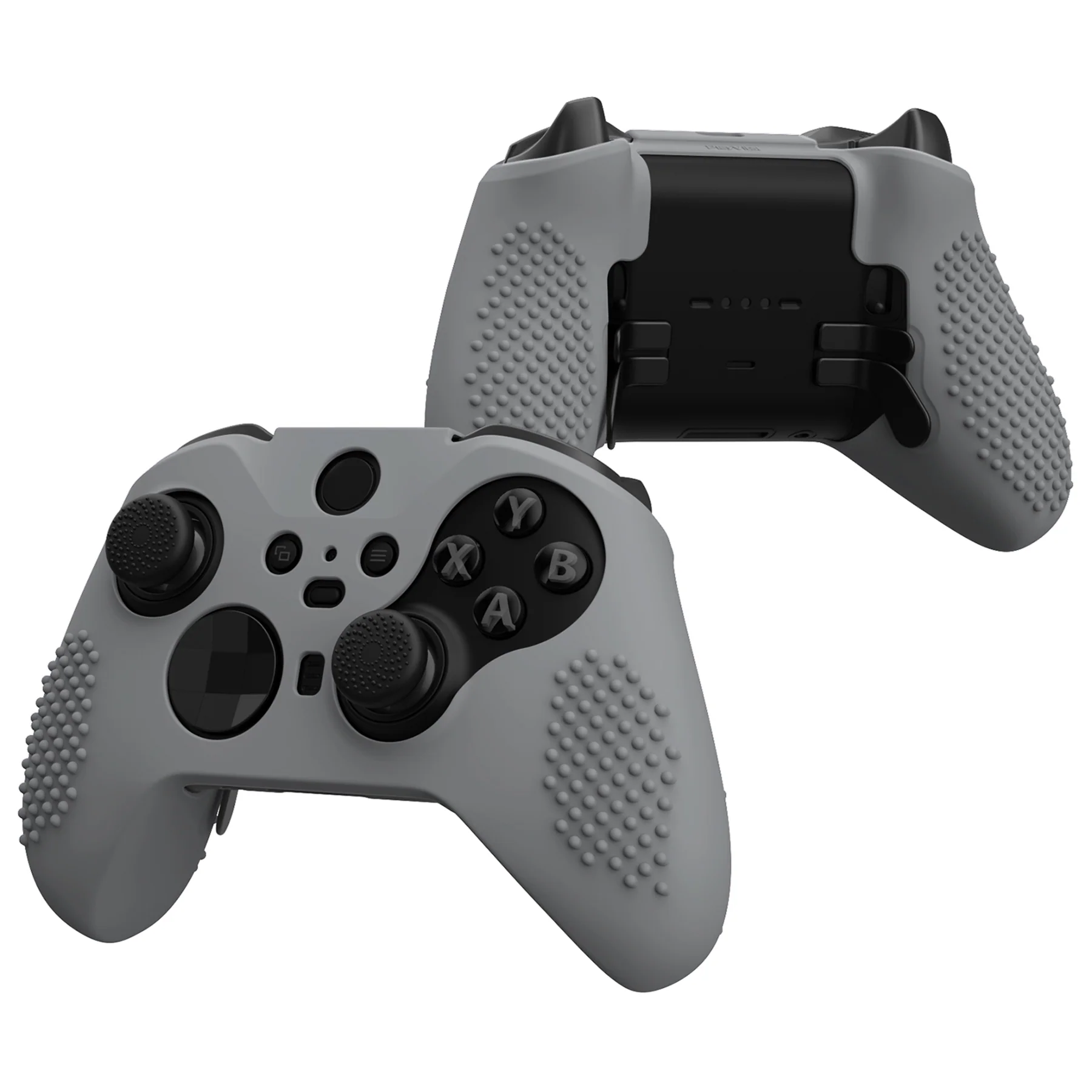 eXtremeRate PlayVital Protective Anti-Slip Silicone Case with Thumb Grips Caps for Xbox One Elite Series 2 & Elite 2 Core Controller - New Hope Gray - Image 4