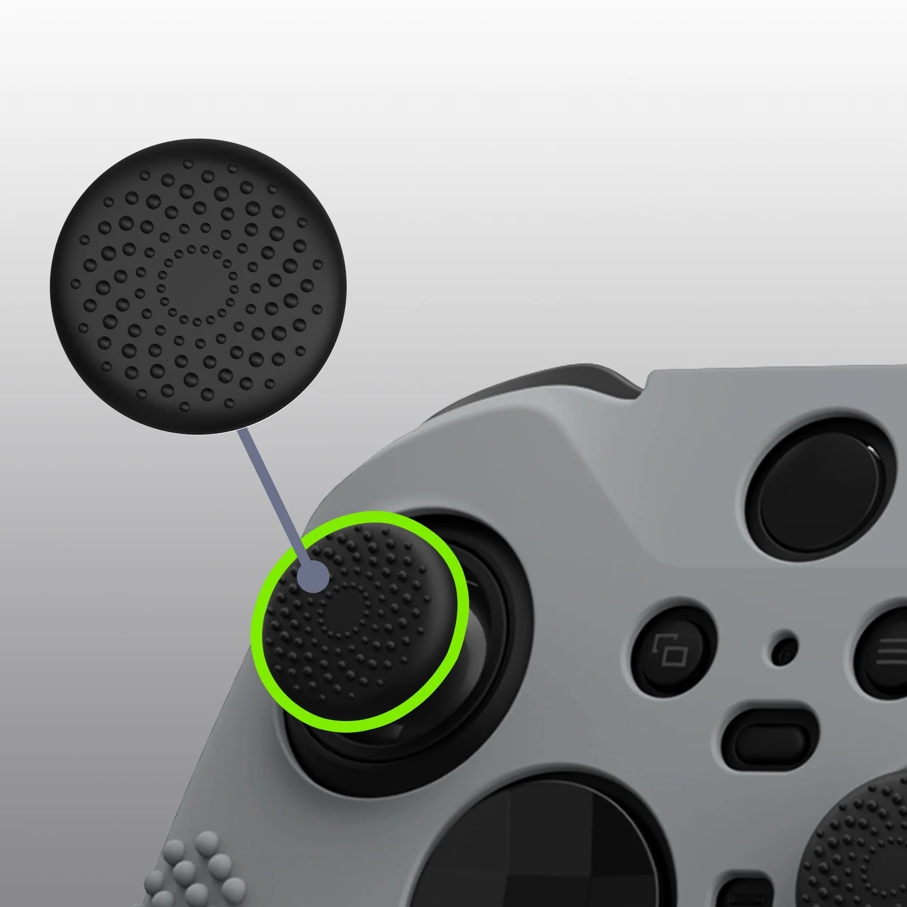 eXtremeRate PlayVital Protective Anti-Slip Silicone Case with Thumb Grips Caps for Xbox One Elite Series 2 & Elite 2 Core Controller - New Hope Gray - Image 9