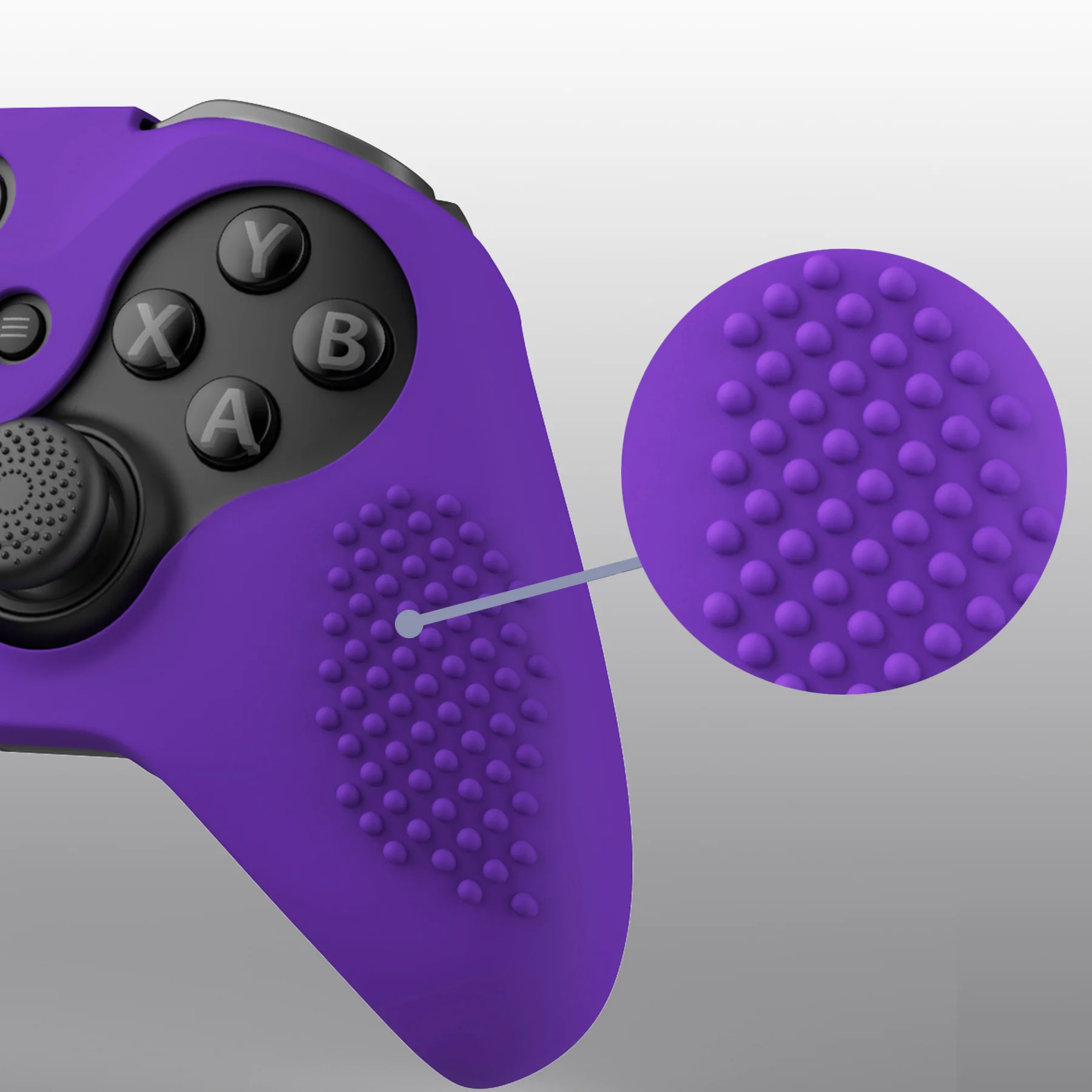 eXtremeRate PlayVital Protective Anti-Slip Silicone Case with Thumb Grips Caps for Xbox One Elite Series 2 & Elite 2 Core Controller - Purple - Image 11