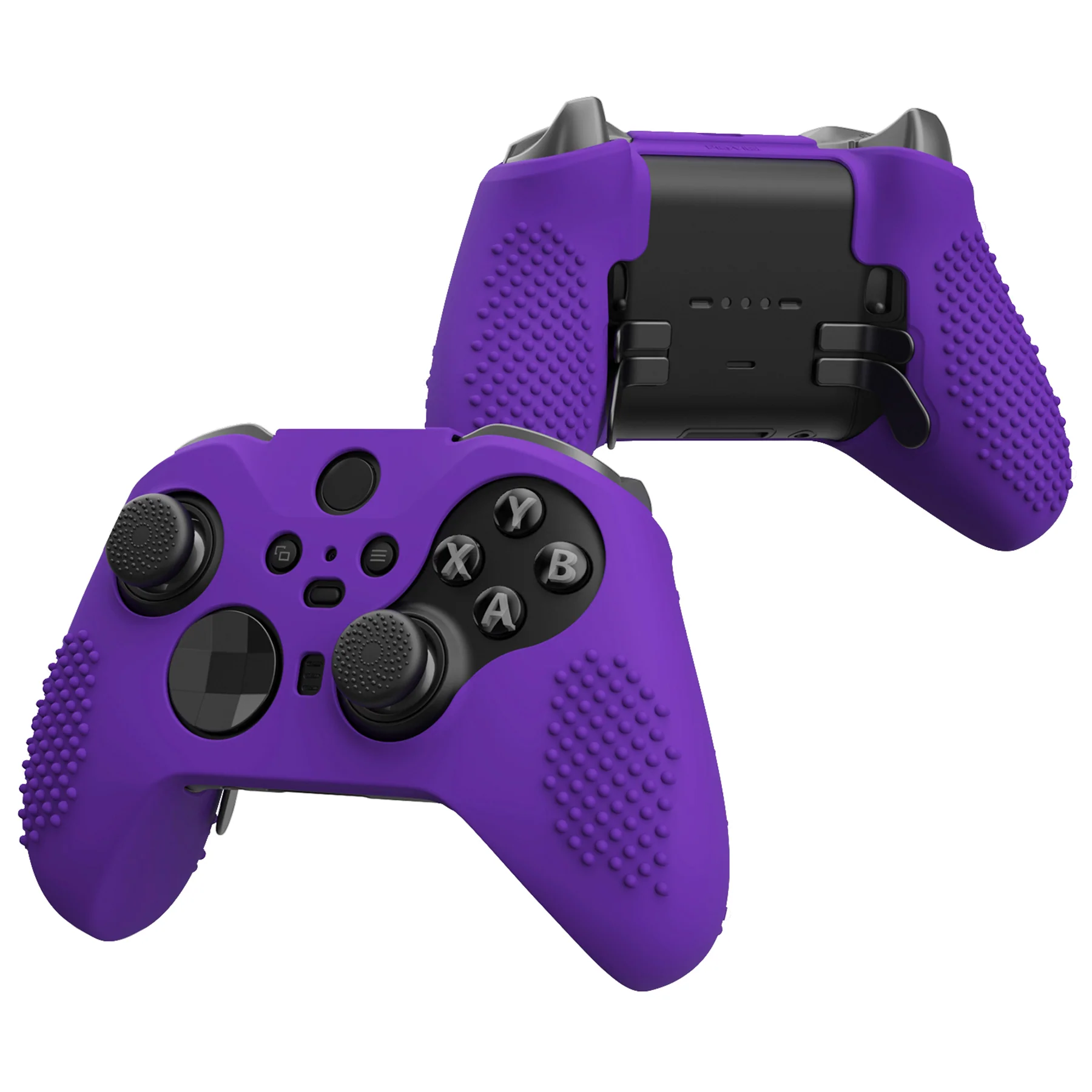eXtremeRate PlayVital Protective Anti-Slip Silicone Case with Thumb Grips Caps for Xbox One Elite Series 2 & Elite 2 Core Controller - Purple - Image 4