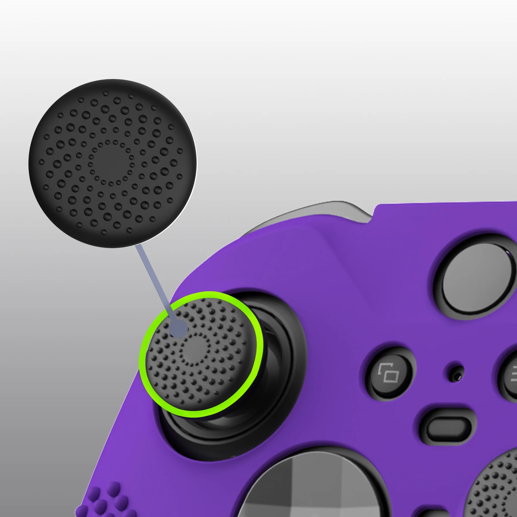 eXtremeRate PlayVital Protective Anti-Slip Silicone Case with Thumb Grips Caps for Xbox One Elite Series 2 & Elite 2 Core Controller - Purple - Image 9
