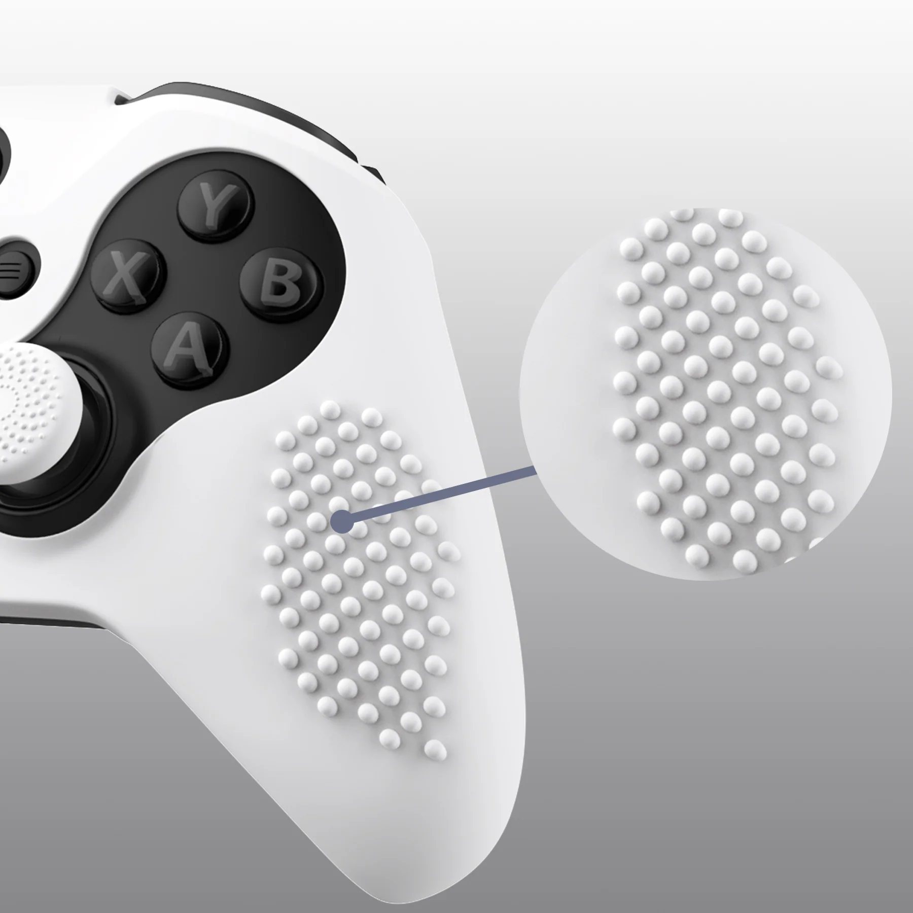eXtremeRate PlayVital Protective Anti-Slip Silicone Case with Thumb Grips Caps for Xbox One Elite Series 2 & Elite 2 Core Controller - White - Image 11