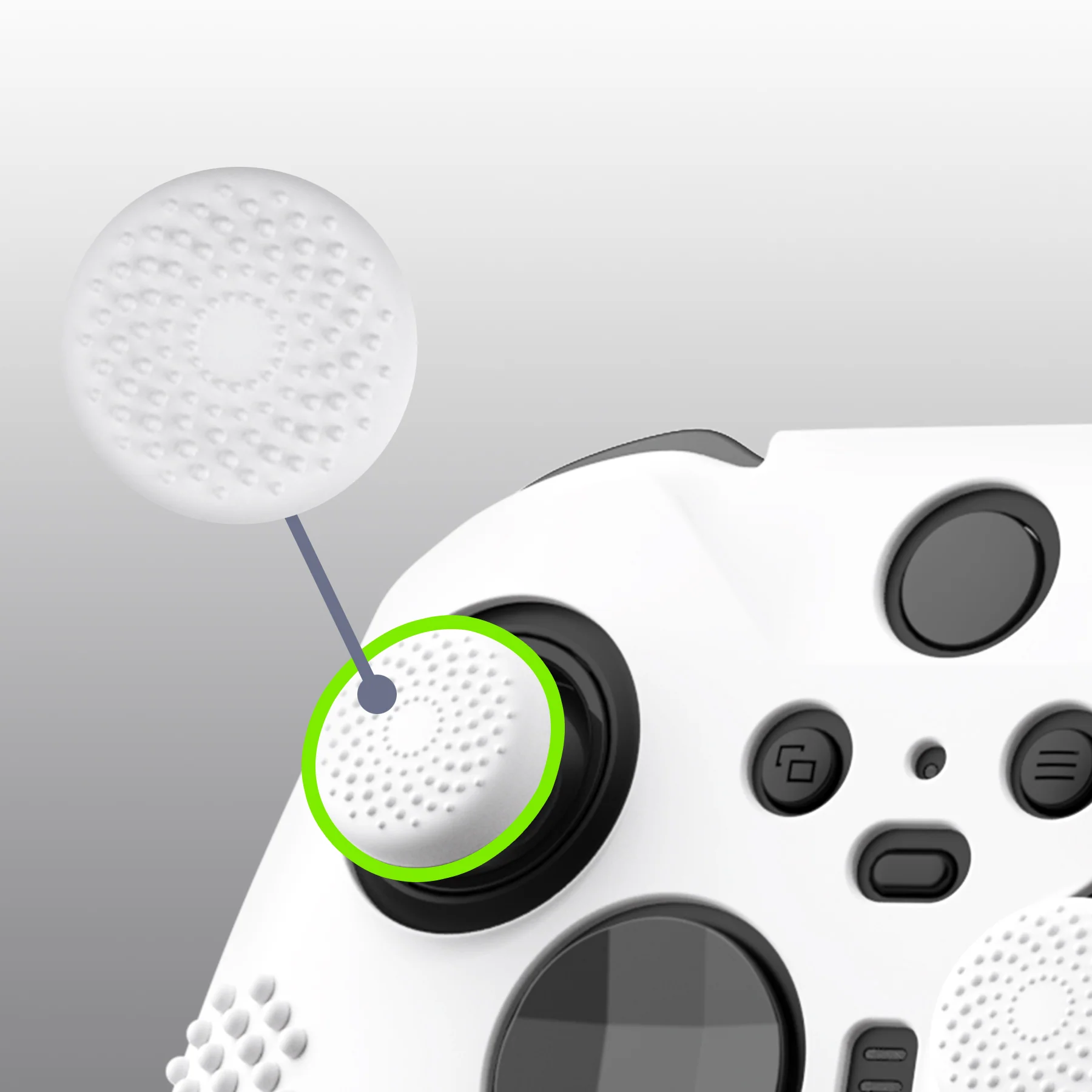 eXtremeRate PlayVital Protective Anti-Slip Silicone Case with Thumb Grips Caps for Xbox One Elite Series 2 & Elite 2 Core Controller - White - Image 9