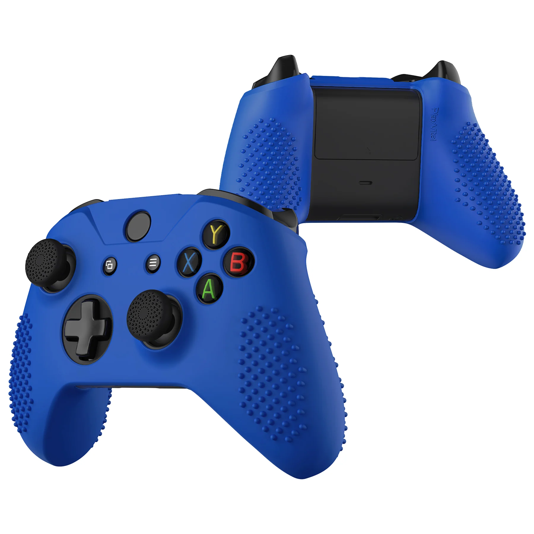 eXtremeRate PlayVital Protective Anti-Slip Silicone Case with Thumb Grips Caps for Xbox One X & S Controller - Blue - Image 2