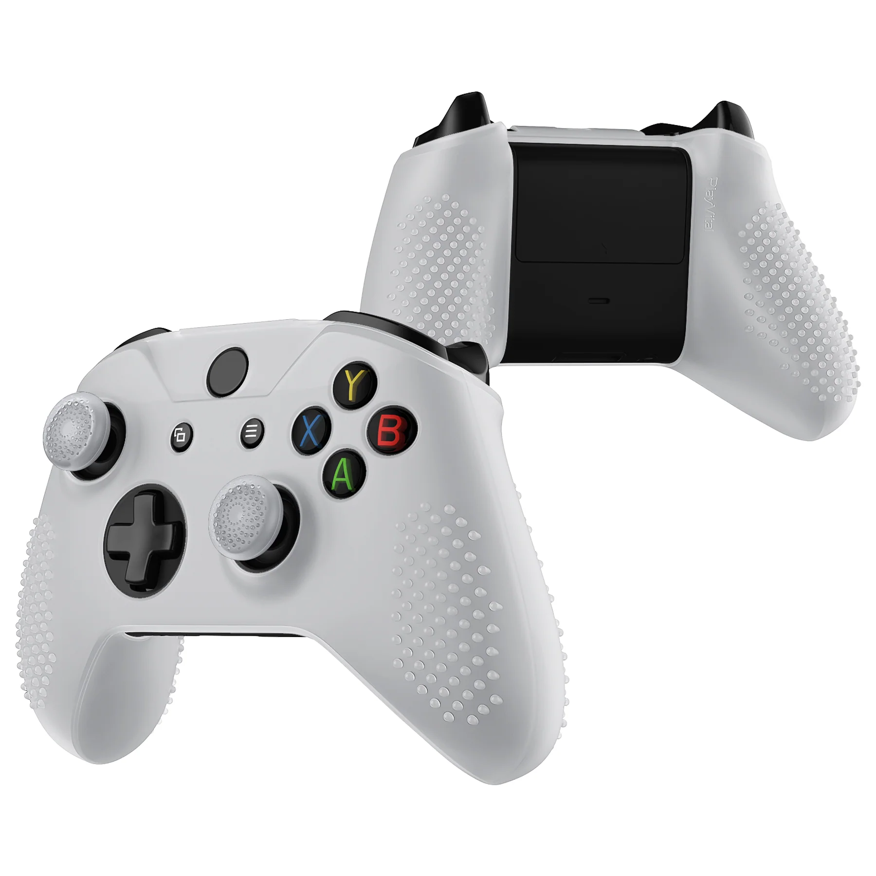 eXtremeRate PlayVital Protective Anti-Slip Silicone Case with Thumb Grips Caps for Xbox One X & S Controller - Glow in Dark - Green - Image 16