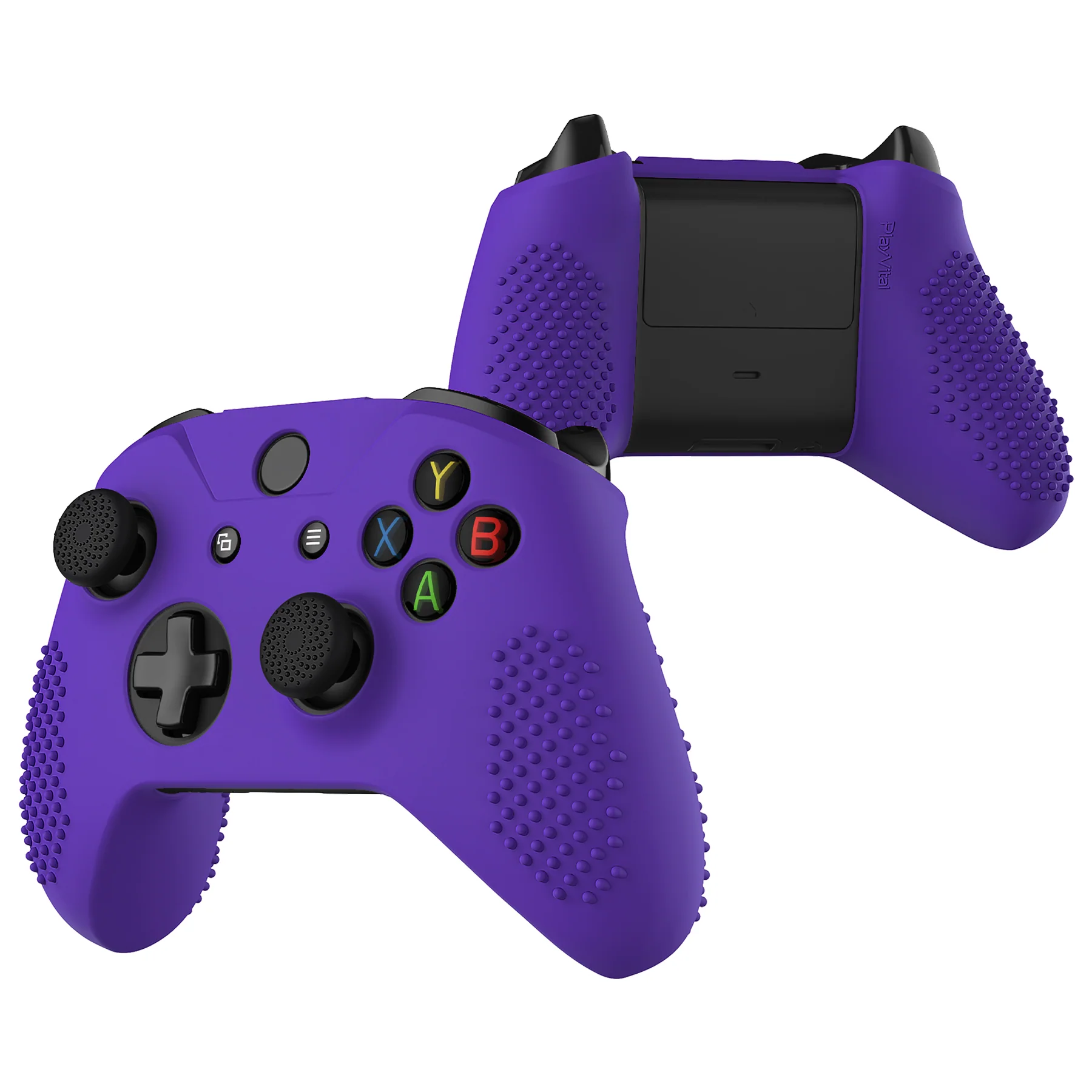eXtremeRate PlayVital Protective Anti-Slip Silicone Case with Thumb Grips Caps for Xbox One X & S Controller - Purple - Image 2