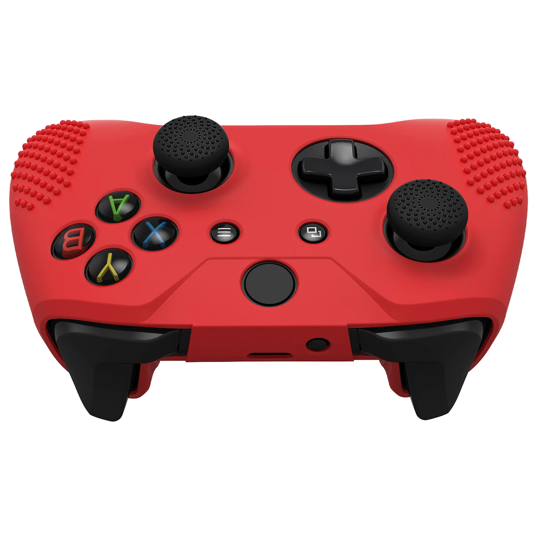 eXtremeRate PlayVital Protective Anti-Slip Silicone Case with Thumb Grips Caps for Xbox One X & S Controller - Red - Image 12