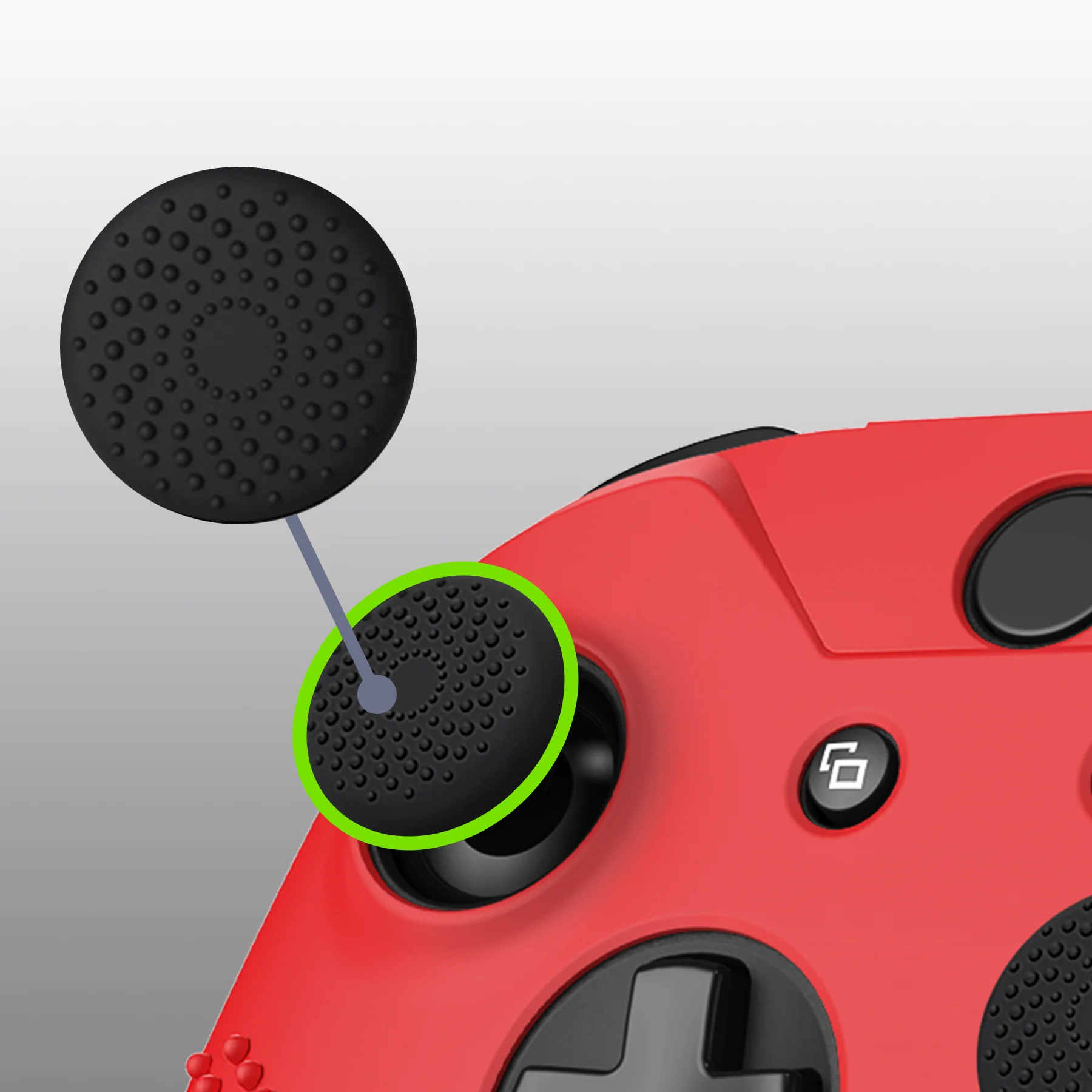 eXtremeRate PlayVital Protective Anti-Slip Silicone Case with Thumb Grips Caps for Xbox One X & S Controller - Red - Image 13