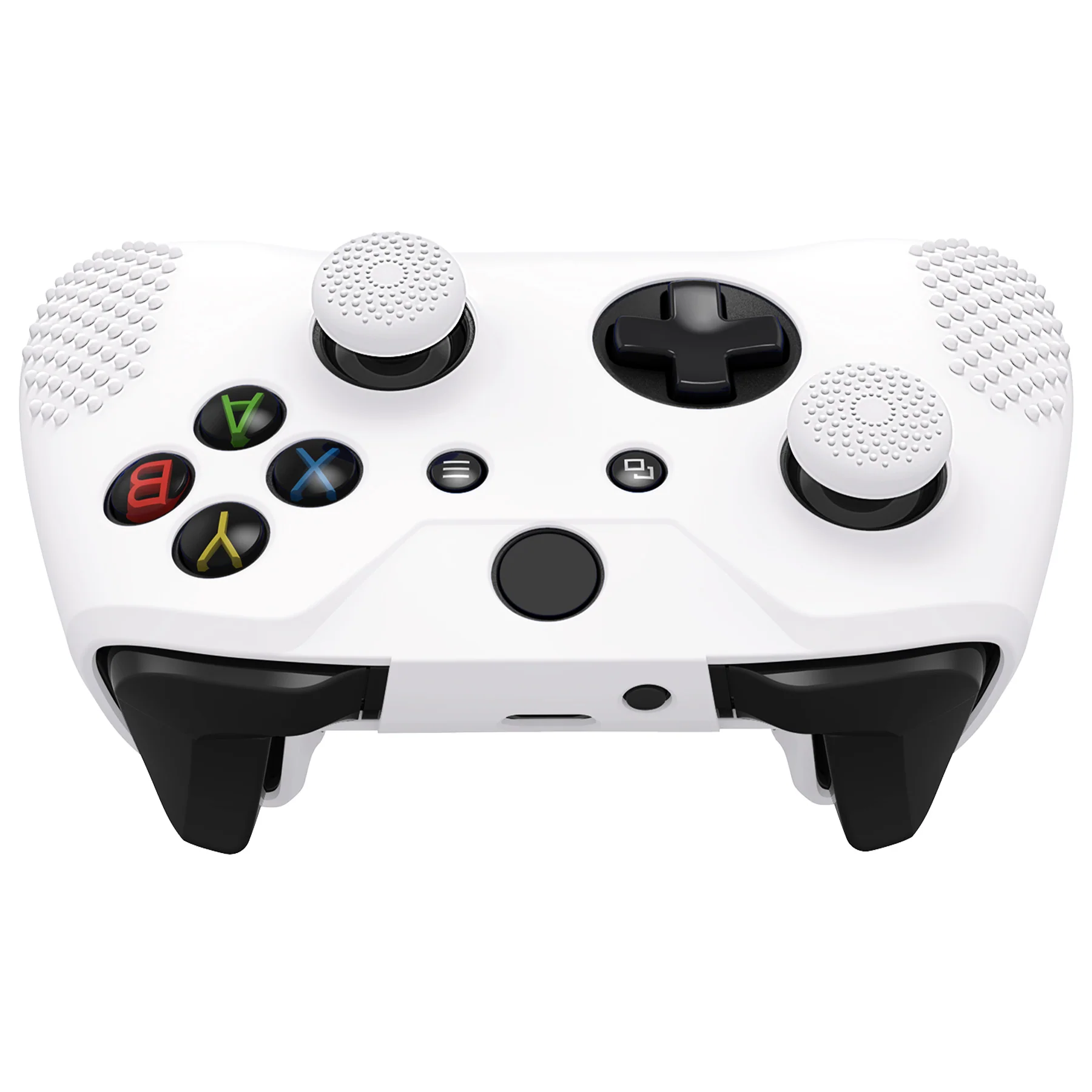 eXtremeRate PlayVital Protective Anti-Slip Silicone Case with Thumb Grips Caps for Xbox One X & S Controller - White - Image 12