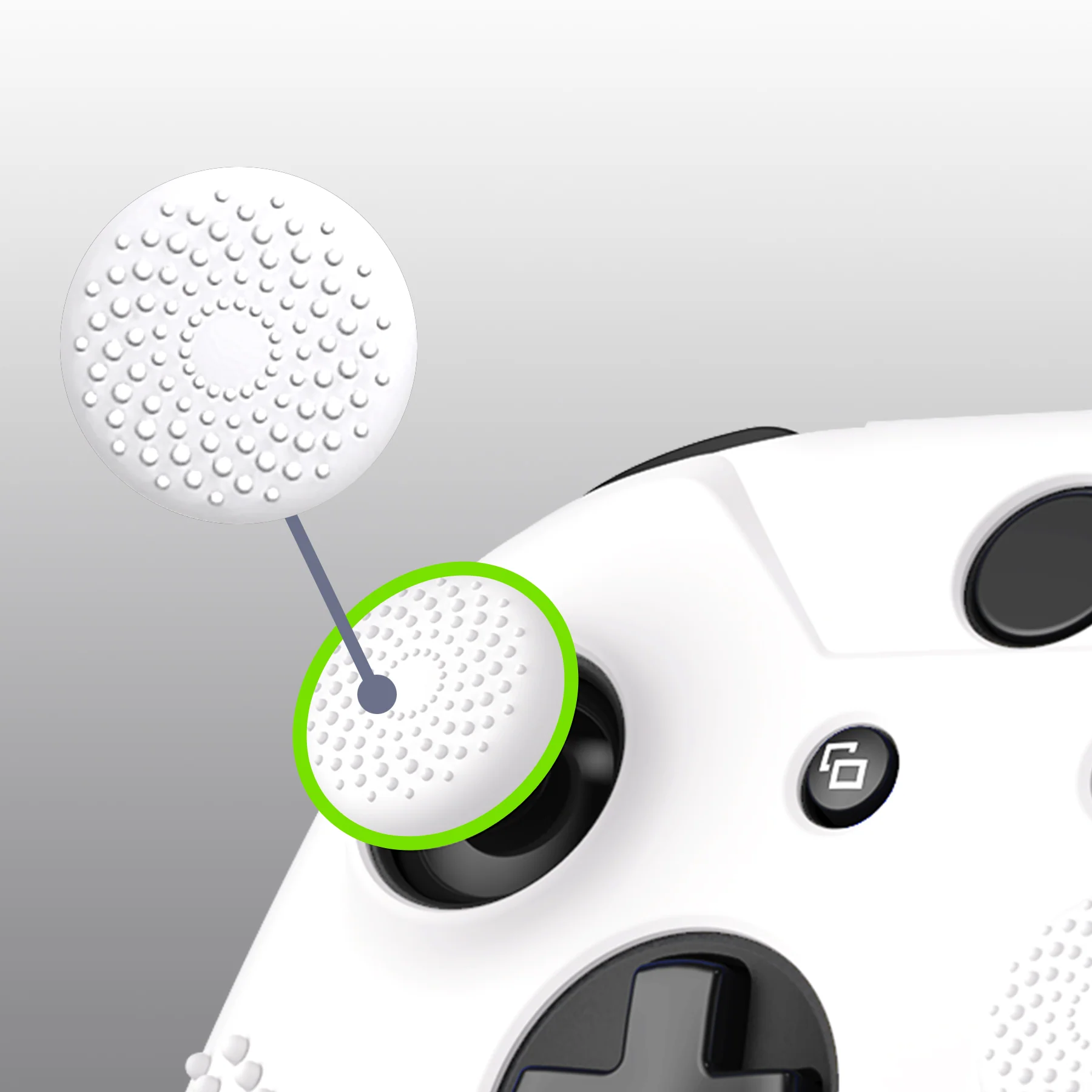 eXtremeRate PlayVital Protective Anti-Slip Silicone Case with Thumb Grips Caps for Xbox One X & S Controller - White - Image 13