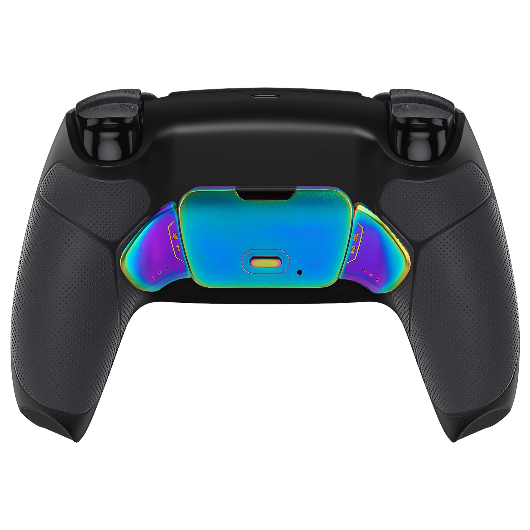 eXtremeRate Rainbow Aura Blue & Purple Real Metal Buttons (RMB) Version RISE 2.0 Remap Kit for PS5 Controller BDM-010/020 - Rubberized Black - Image 8