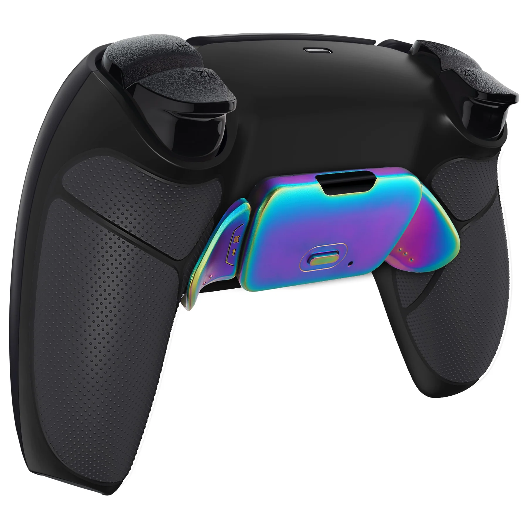 eXtremeRate Rainbow Aura Blue & Purple Real Metal Buttons (RMB) Version RISE 2.0 Remap Kit for PS5 Controller BDM-010/020 - Rubberized Black - Image 9