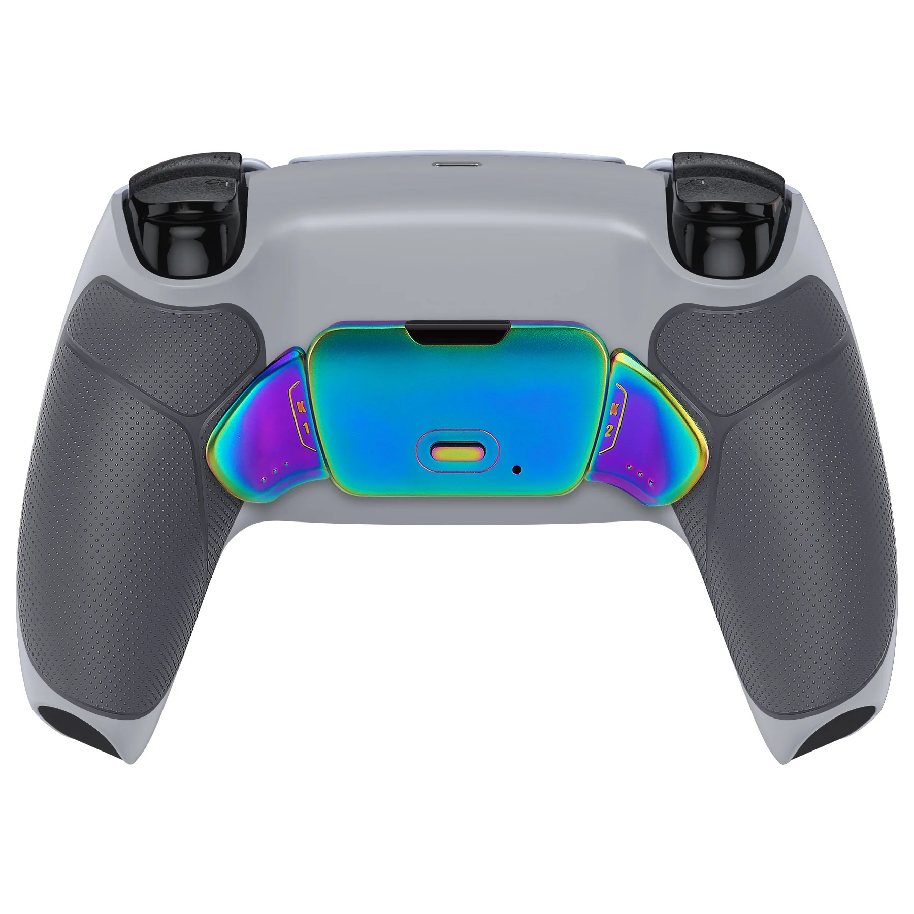 eXtremeRate Rainbow Aura Blue & Purple Real Metal Buttons (RMB) Version RISE 2.0 Remap Kit for PS5 Controller BDM-010/020 - Rubberized New Hope Gray & Classic Gray - Image 8