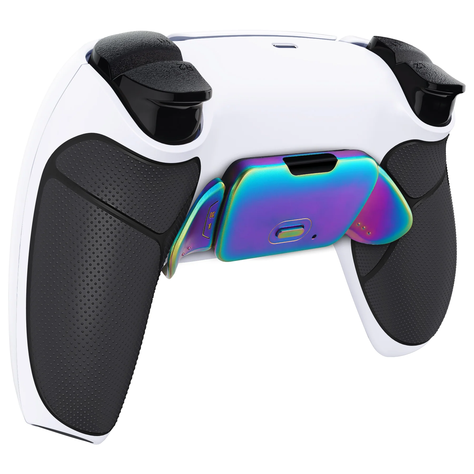 eXtremeRate Rainbow Aura Blue & Purple Real Metal Buttons (RMB) Version RISE 2.0 Remap Kit for PS5 Controller BDM-010/020 - Rubberized White Black - Image 9