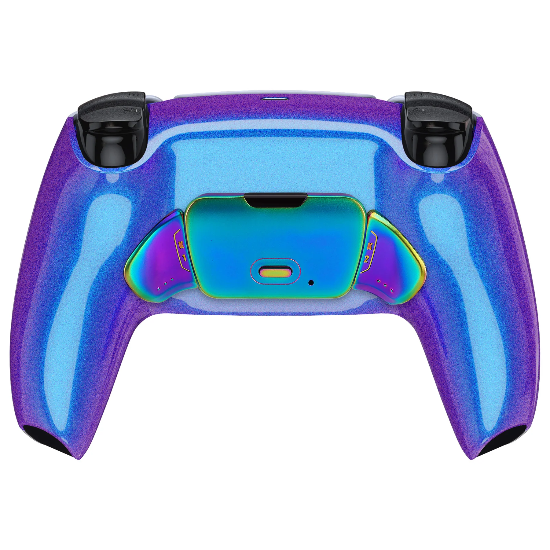 eXtremeRate Rainbow Aura Blue & Purple Real Metal Buttons (RMB) Version RISE Remap Kit for PS5 Controller BDM-030/040/050 - Chameleon Purple Blue - Image 8