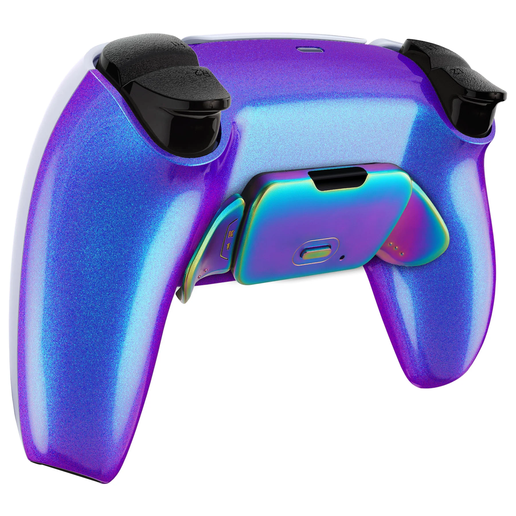 eXtremeRate Rainbow Aura Blue & Purple Real Metal Buttons (RMB) Version RISE Remap Kit for PS5 Controller BDM-030/040/050 - Chameleon Purple Blue - Image 9