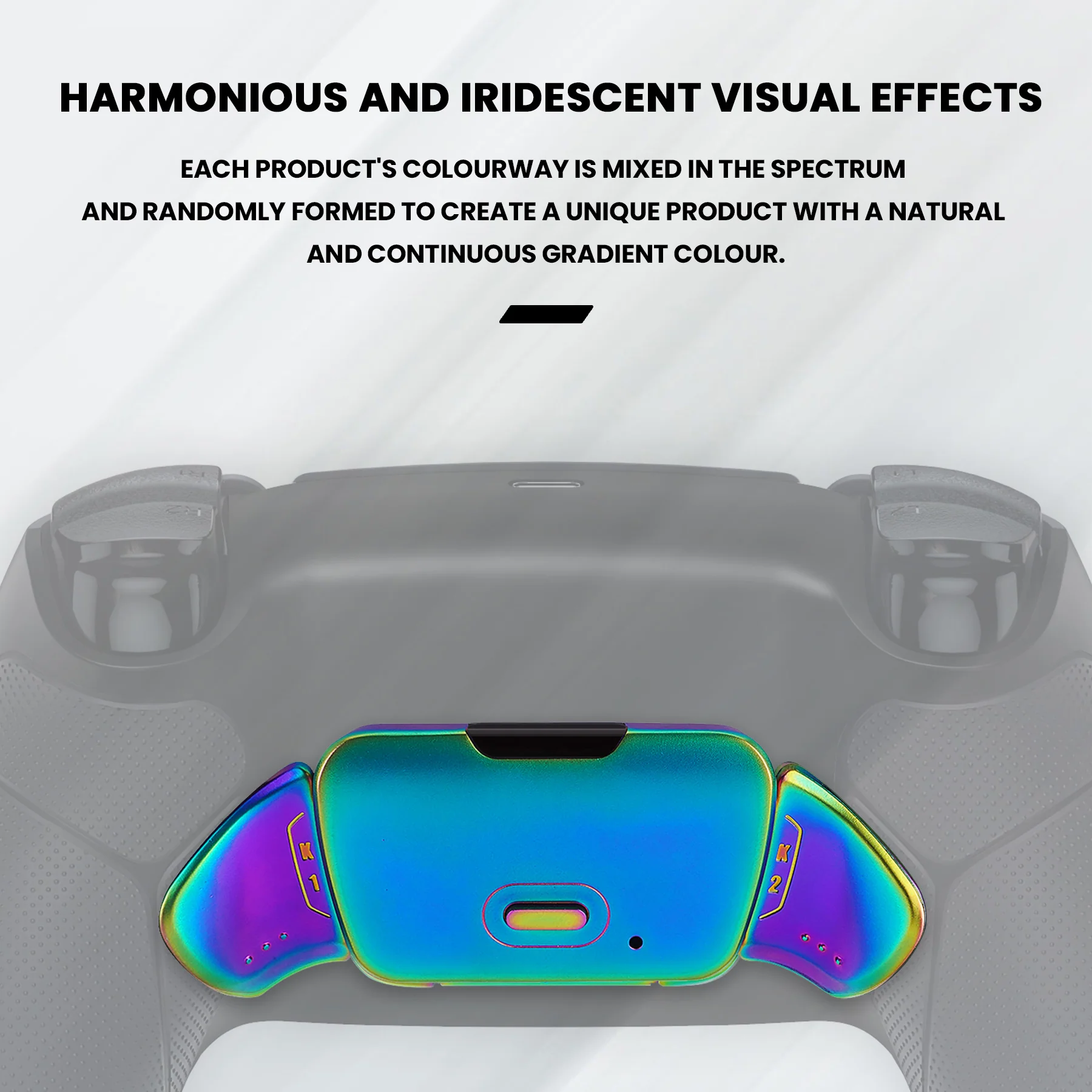 eXtremeRate Rainbow Aura Blue & Purple Real Metal Buttons (RMB) Version RISE V3 Remap Kit for PS5 Controller BDM-030/040/050 - Rubberized Black - Image 4