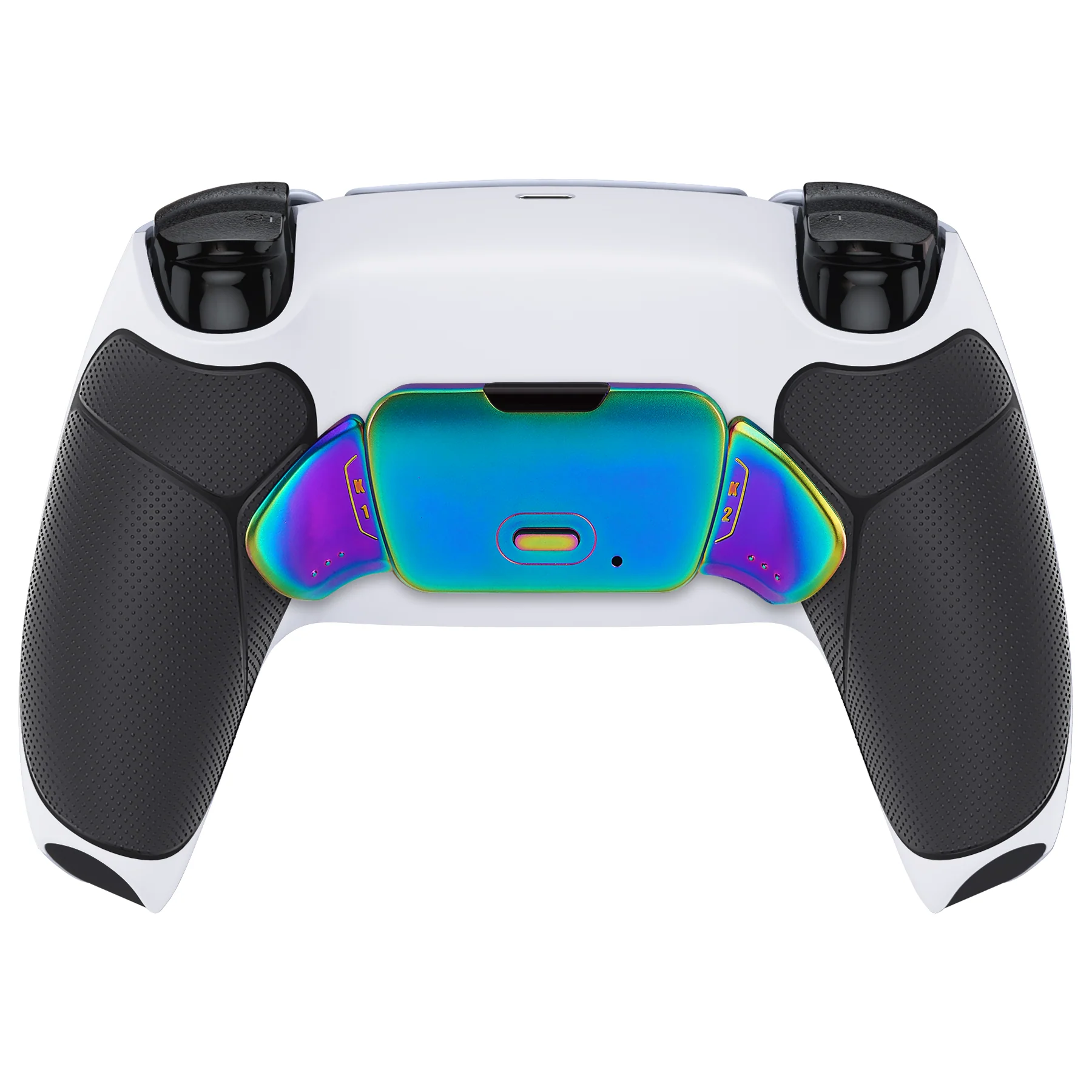 eXtremeRate Rainbow Aura Blue & Purple Real Metal Buttons (RMB) Version RISE V3 Remap Kit for PS5 Controller BDM-030/040/050 - Rubberized White Black - Image 8