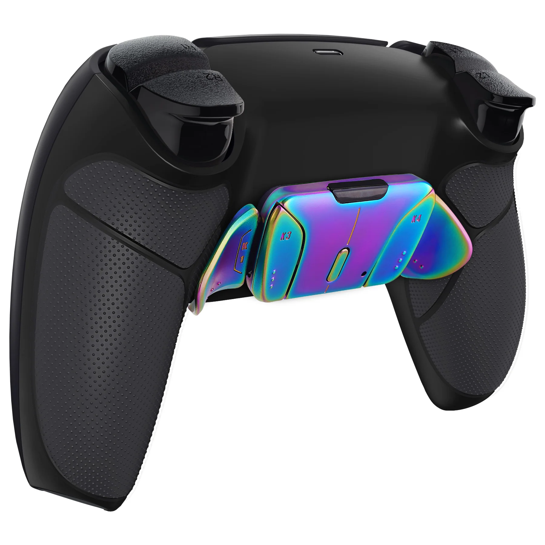 eXtremeRate Rainbow Aura Blue & Purple Real Metal Buttons (RMB) Version RISE4 Remap Kit for PS5 Controller BDM-010/020 - Rubberized Black - Image 9