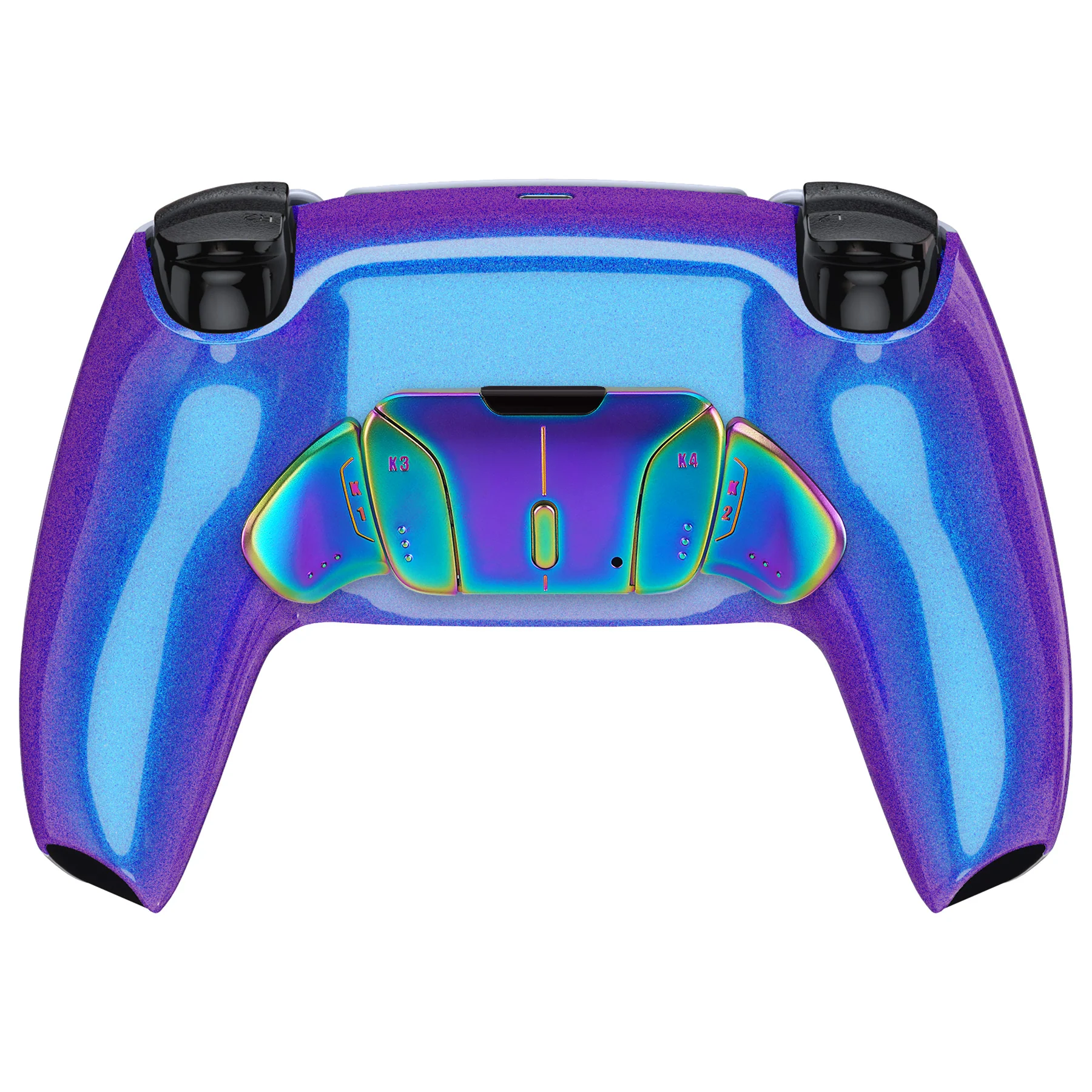 eXtremeRate Rainbow Aura Blue & Purple Real Metal Buttons (RMB) Version RISE4 V3 Remap Kit for PS5 Controller BDM-030/040/050 - Chameleon Purple Blue - Image 8
