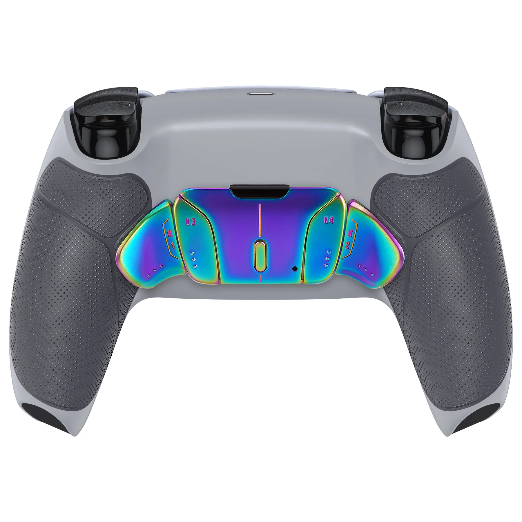 eXtremeRate Rainbow Aura Blue & Purple Real Metal Buttons (RMB) Version RISE4 V3 Remap Kit for PS5 Controller BDM-030/040/050 - Rubberized New Hope Gray & Classic Gray - Image 8