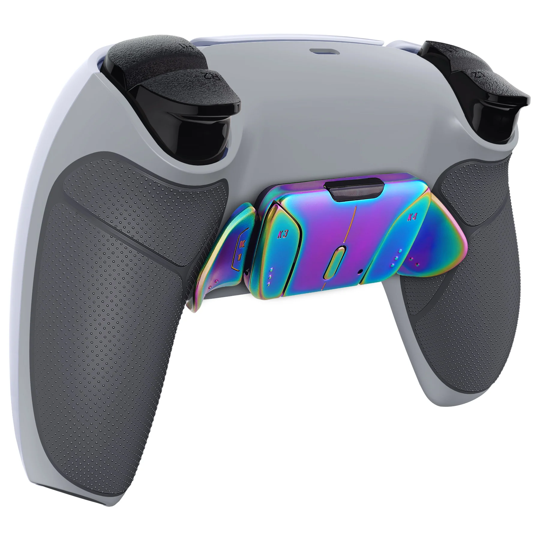 eXtremeRate Rainbow Aura Blue & Purple Real Metal Buttons (RMB) Version RISE4 V3 Remap Kit for PS5 Controller BDM-030/040/050 - Rubberized New Hope Gray & Classic Gray - Image 9