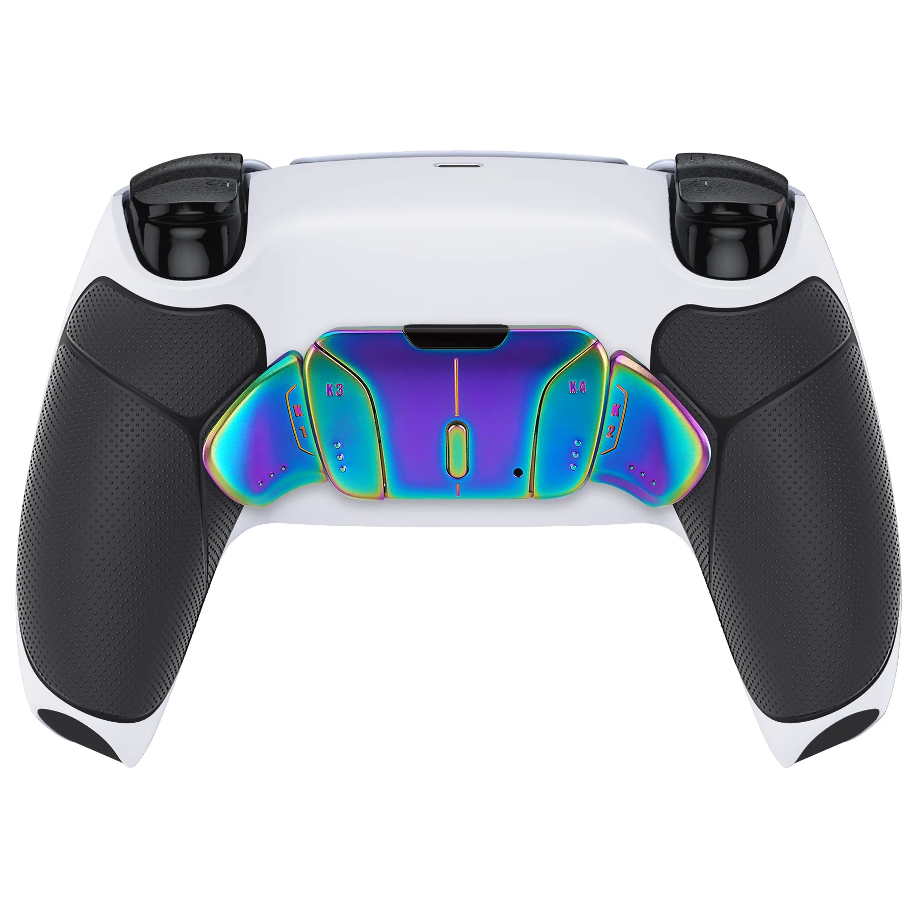 eXtremeRate Rainbow Aura Blue & Purple Real Metal Buttons (RMB) Version RISE4 V3 Remap Kit for PS5 Controller BDM-030/040/050 - Rubberized White Black - Image 8