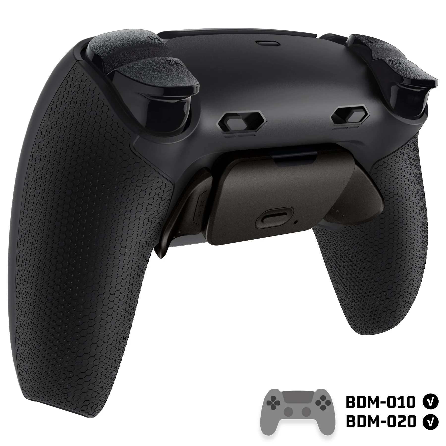 eXtremeRate Real Metal Buttons (RMB) Version RISE Plus MAX Back Paddles Kit with Clicky Trigger Stops & Rubberized Grip for PS5 Controller BDM-010/020 - Black - Image 4